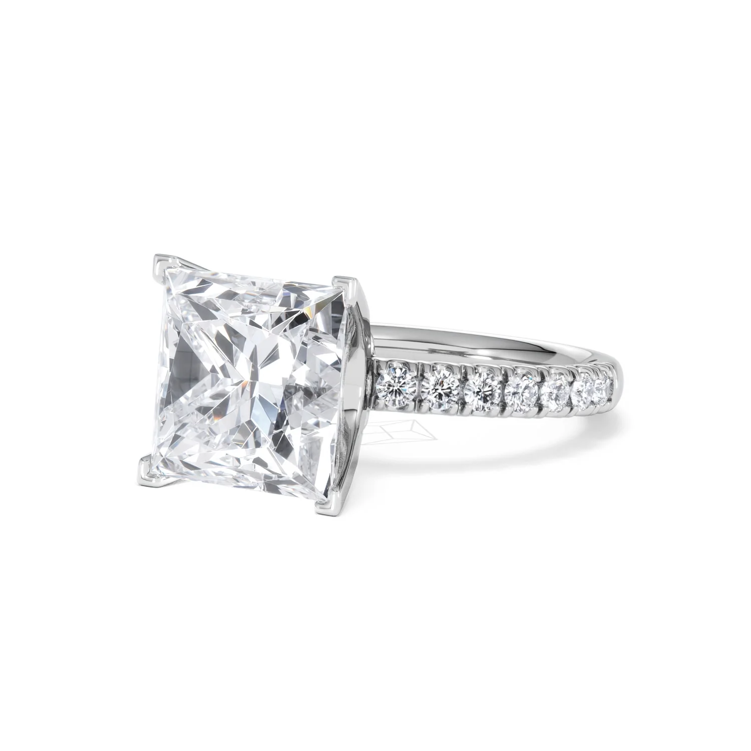 Katerina 5.55ct Lab Diamond Princess Cut Engagement Ring in 18K White Gold G/VS1 - Image 81