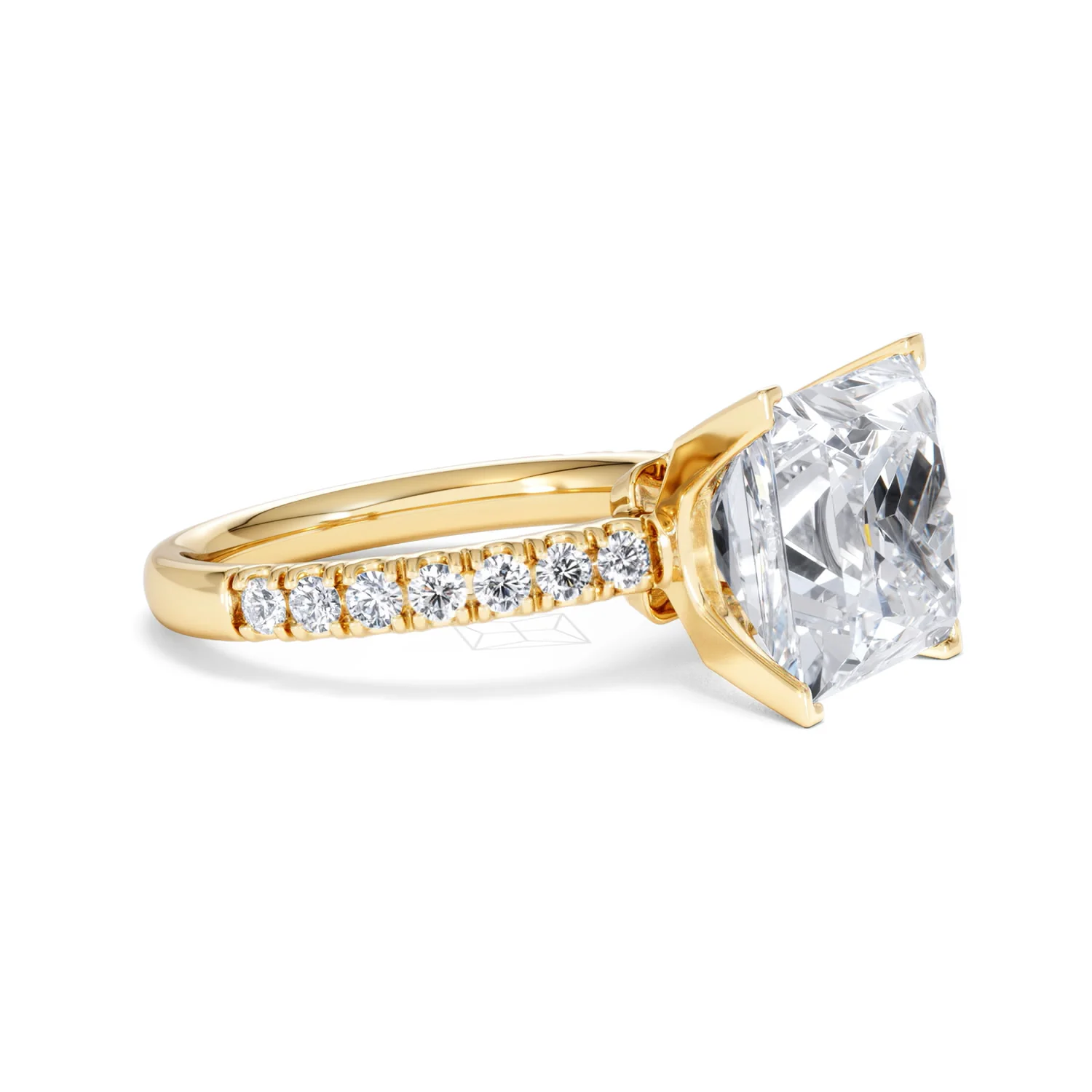 Katerina 5.55ct Lab Diamond Princess Cut Engagement Ring in 18K Yellow Gold G/VS1 - Image 20