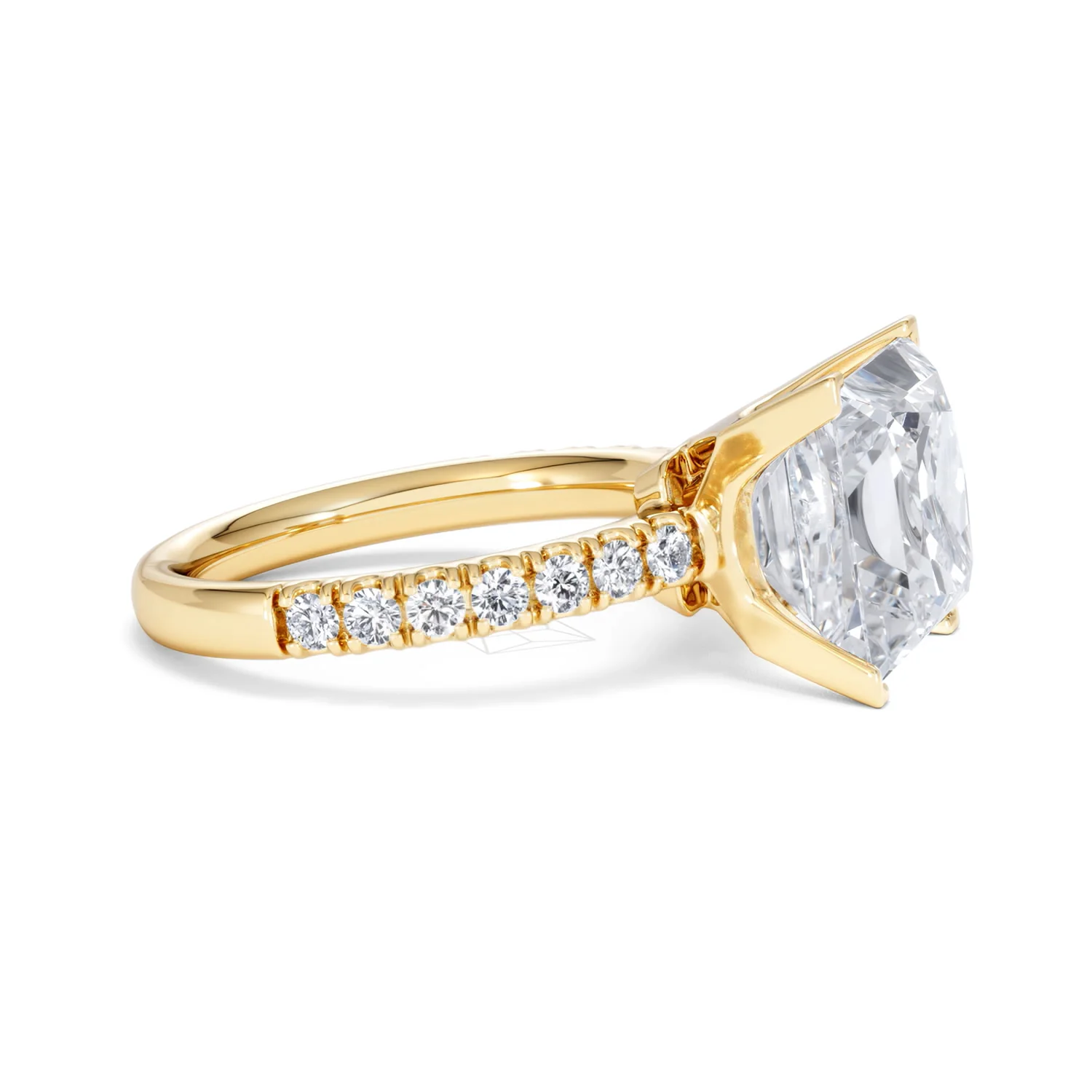 Katerina 5.55ct Lab Diamond Princess Cut Engagement Ring in 18K Yellow Gold G/VS1 - Image 23
