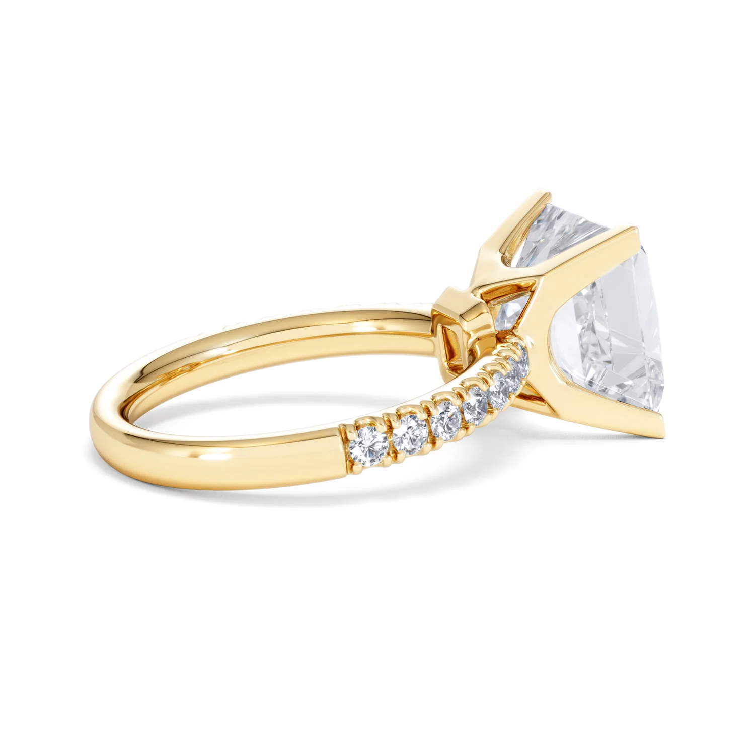 Katerina 5.55ct Lab Diamond Princess Cut Engagement Ring in 18K Yellow Gold G/VS1 - Image 32