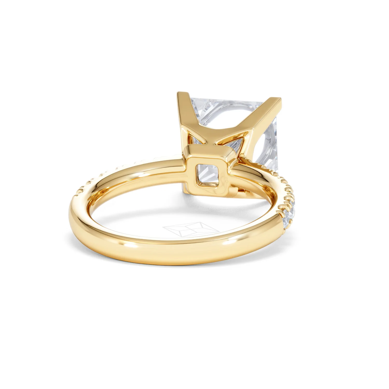 Katerina 5.55ct Lab Diamond Princess Cut Engagement Ring in 18K Yellow Gold G/VS1 - Image 43