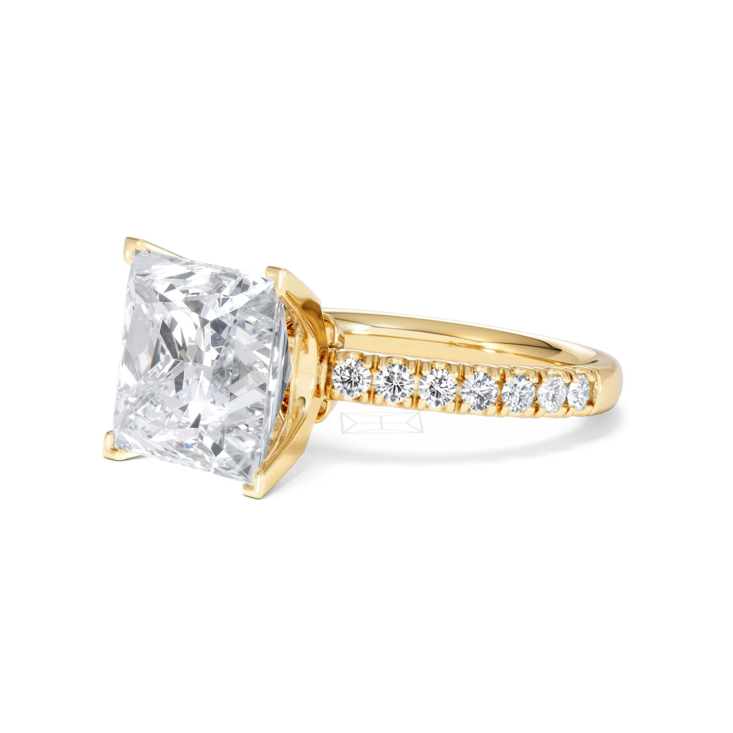 Katerina 5.55ct Lab Diamond Princess Cut Engagement Ring in 18K Yellow Gold G/VS1 - Image 77