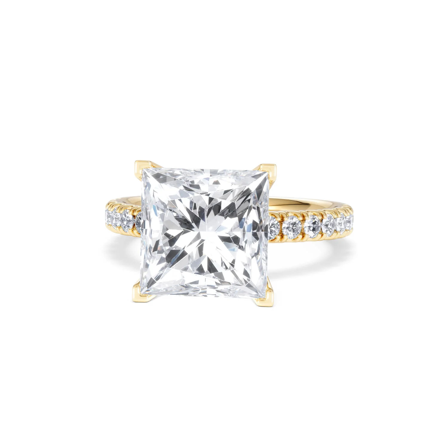 Katerina 5.55ct Lab Diamond Princess Cut Engagement Ring in 18K Yellow Gold G/VS1 - Image 85