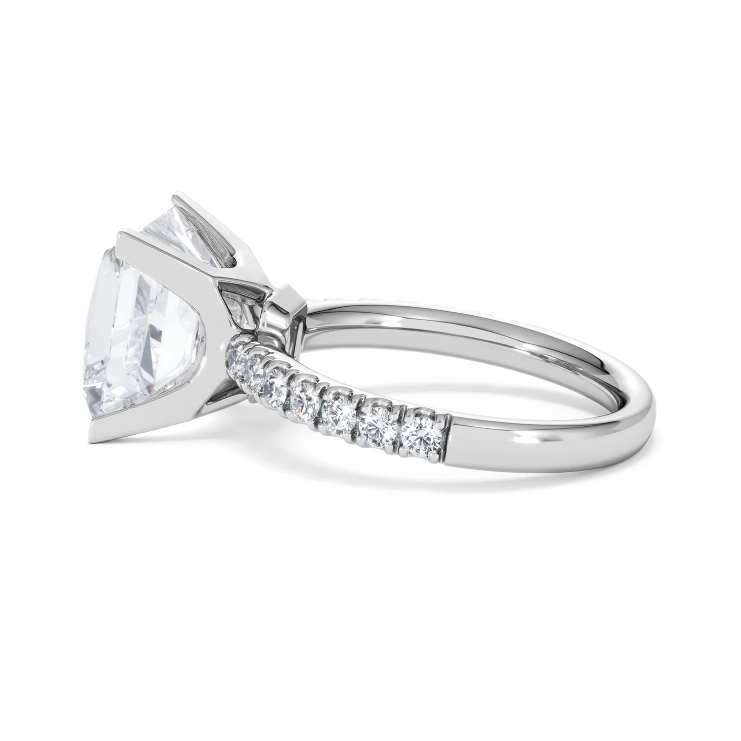 Katerina 5.55ct Lab Diamond Princess Cut Engagement Ring in Platinum G/VS1 - Image 65