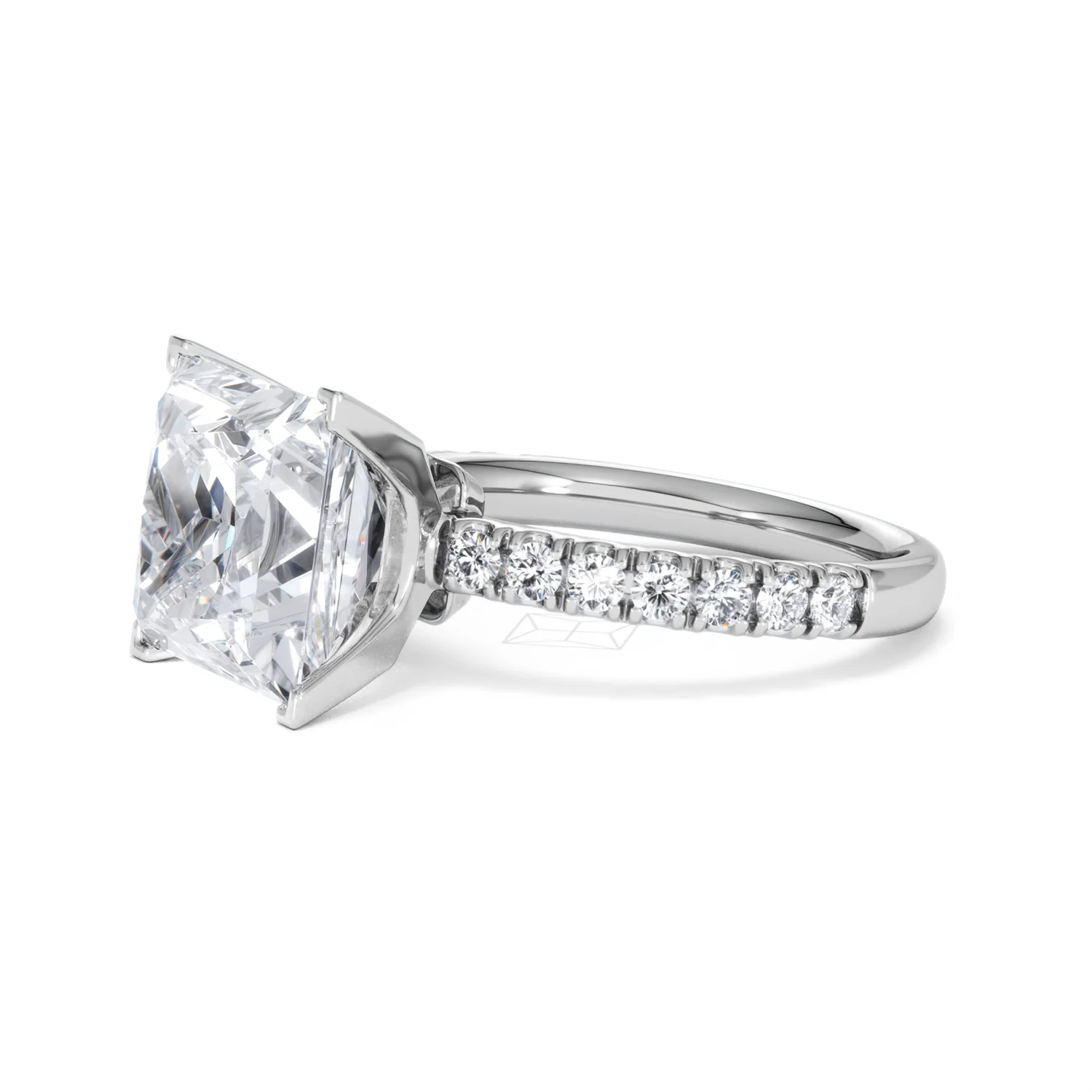 Katerina 5.55ct Lab Diamond Princess Cut Engagement Ring in Platinum G/VS1 - Image 75