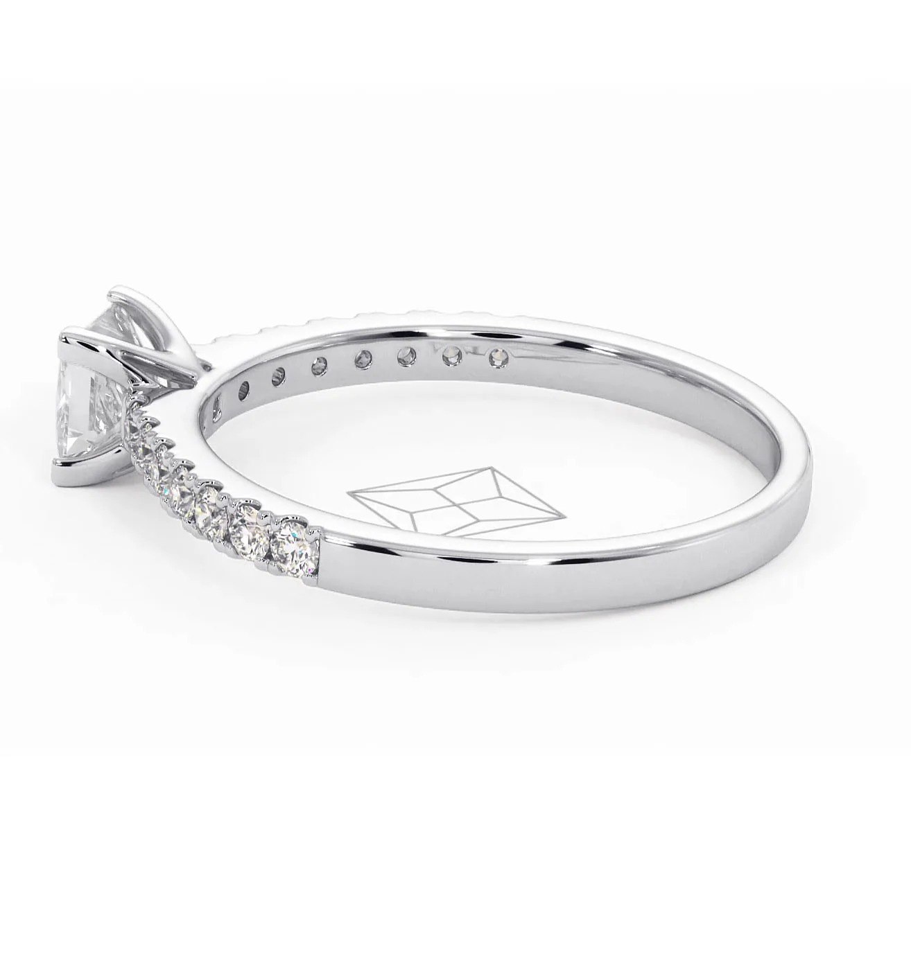 Katerina Princess Diamond Engagement Ring 18KW Gold 0.85ct G/SI2 - Image 112