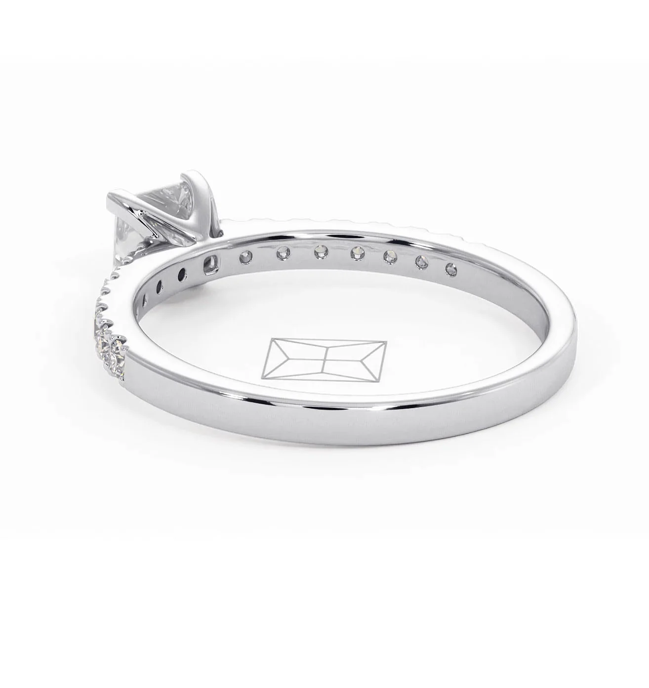 Katerina Princess Diamond Engagement Ring 18KW Gold 0.85ct G/SI2 - Image 119