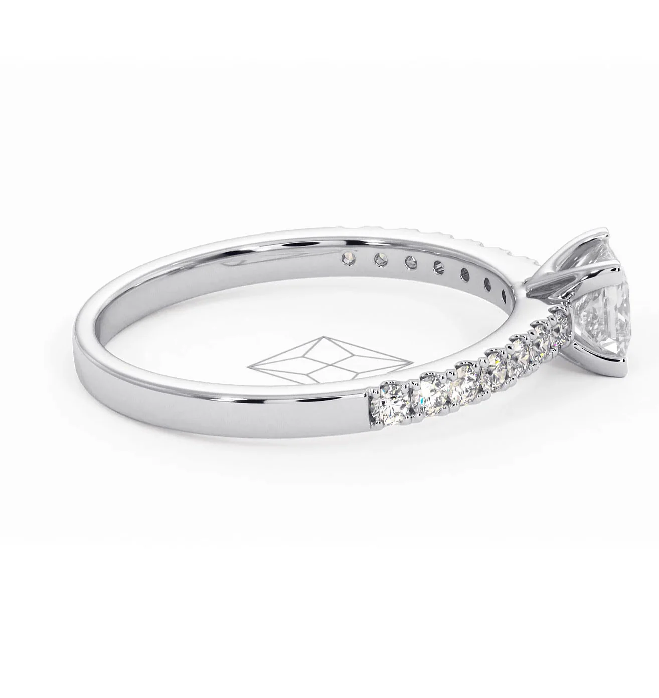 Katerina Princess Diamond Engagement Ring 18KW Gold 0.85ct G/SI2 - Image 147
