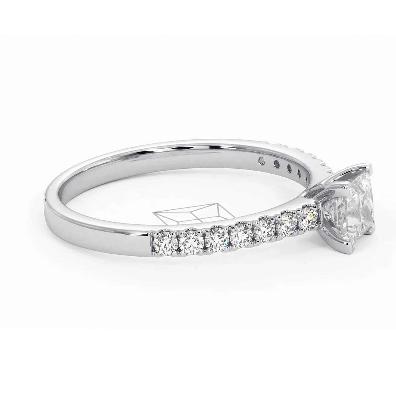 Katerina Princess Diamond Engagement Ring 18KW Gold 0.85ct G/SI2 - Image 153