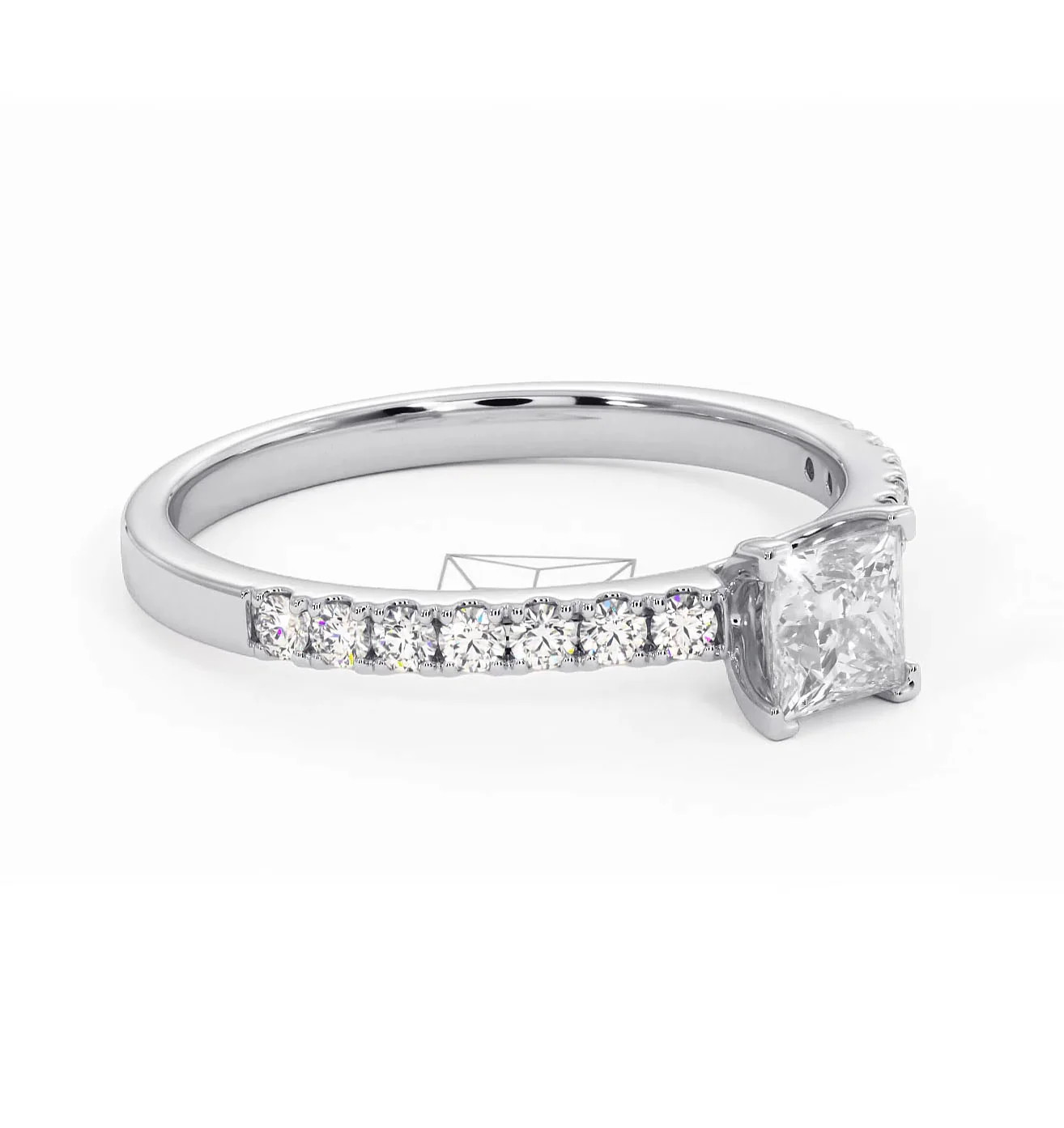 Katerina Princess Diamond Engagement Ring 18KW Gold 0.85ct G/SI2 - Image 159
