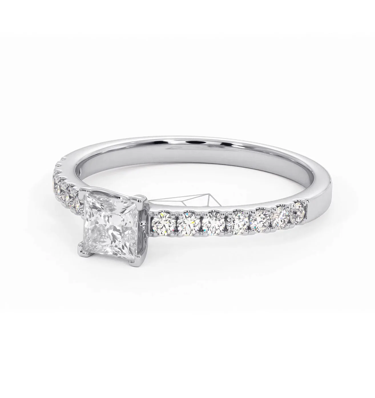 Katerina Princess Diamond Engagement Ring 18KW Gold 0.85ct G/VS1 - Image 12