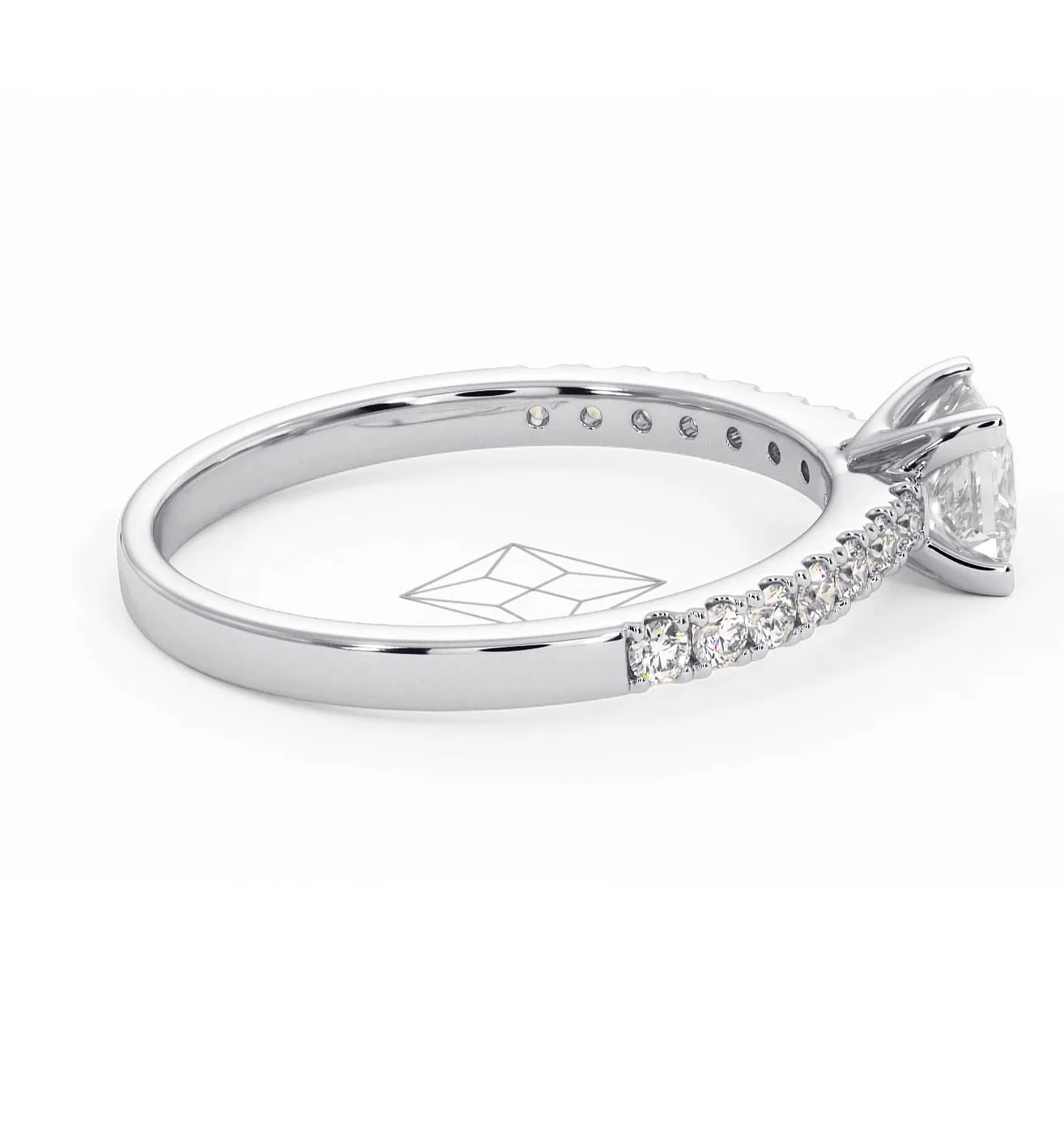 Katerina Princess Diamond Engagement Ring 18KW Gold 0.85ct G/VS1 - Image 64