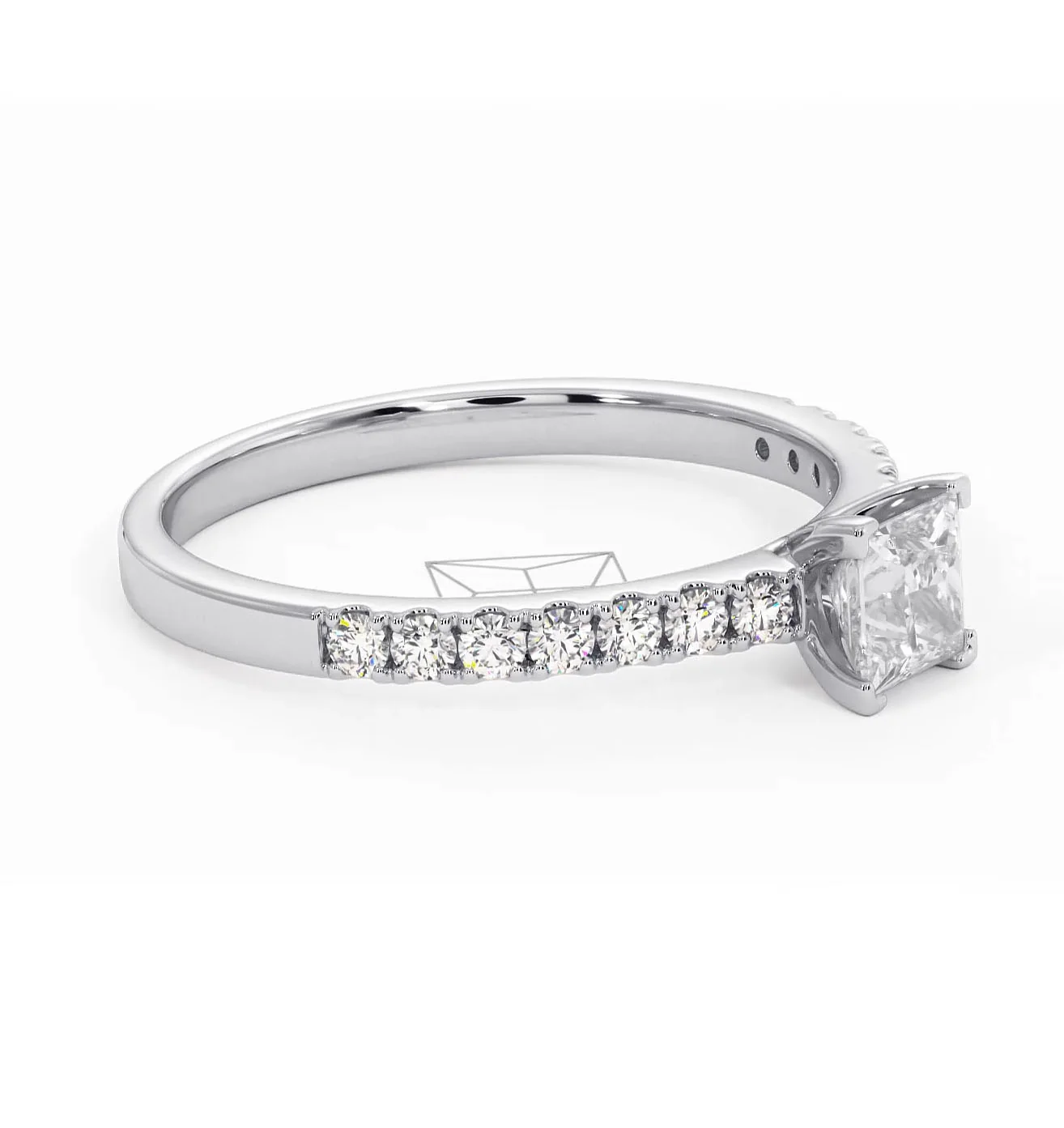 Katerina Princess Diamond Engagement Ring 18KW Gold 0.85ct G/VS1 - Image 74
