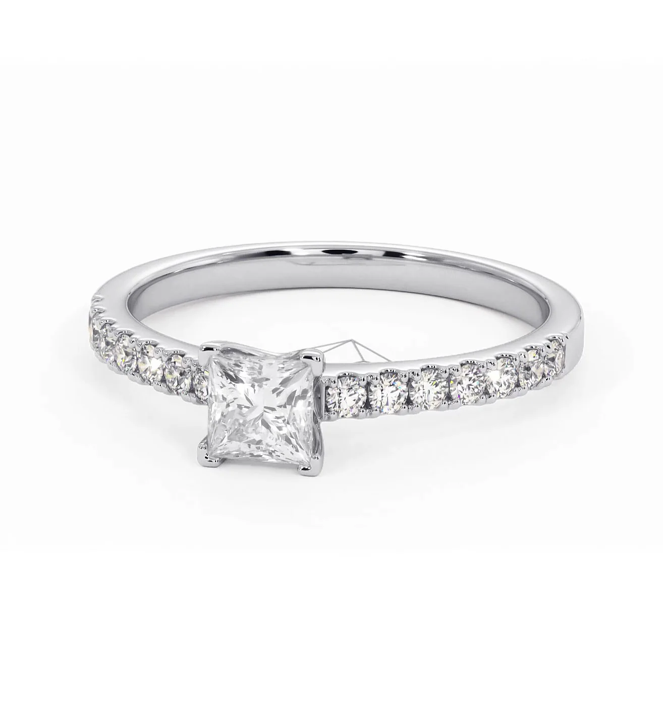 Katerina Princess Diamond Engagement Ring 18KW Gold 0.85ct G/VS1 - Image 9