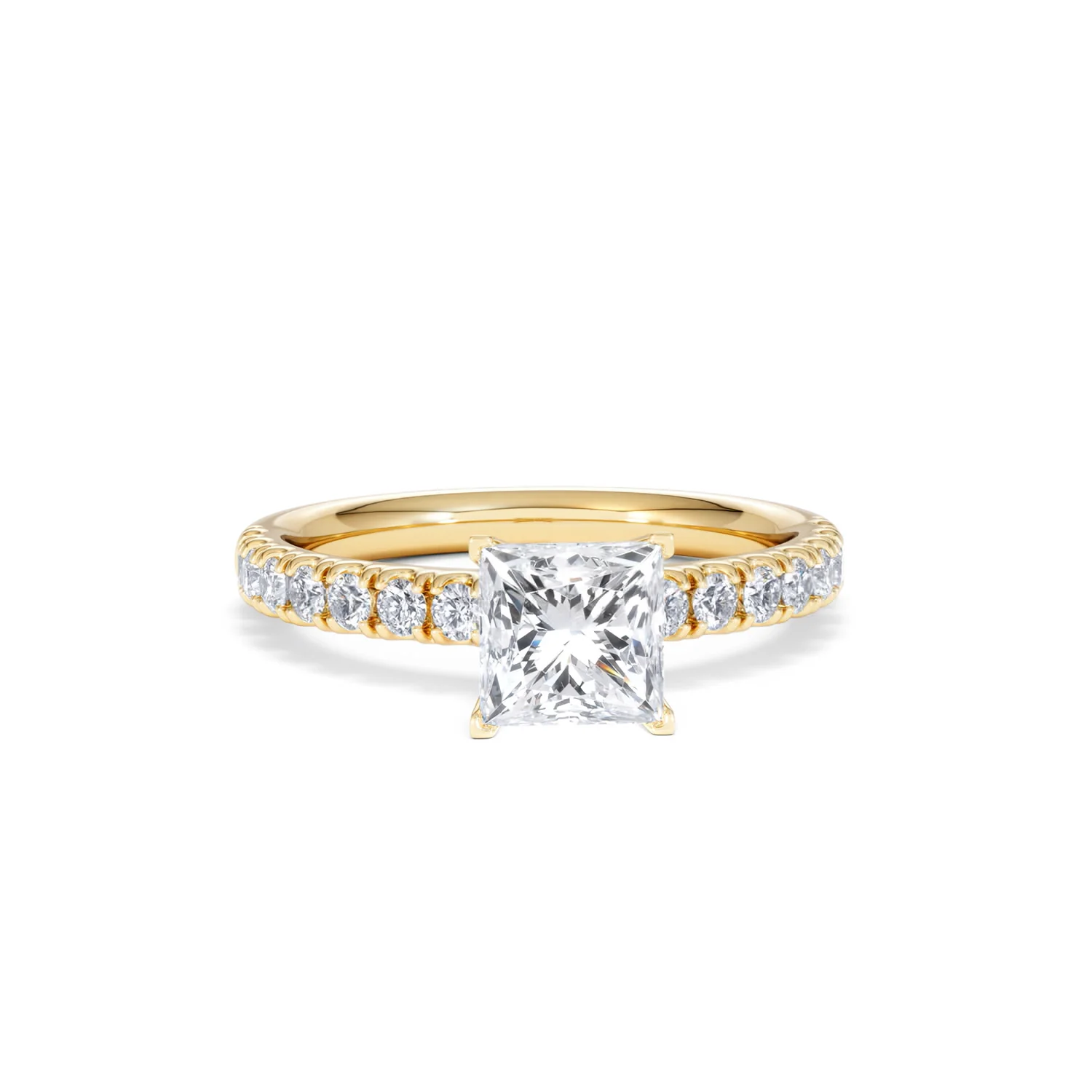 Katerina Lab Princess Diamond Engagement Ring 18K Gold 1.55ct F/VS1 - Image 9