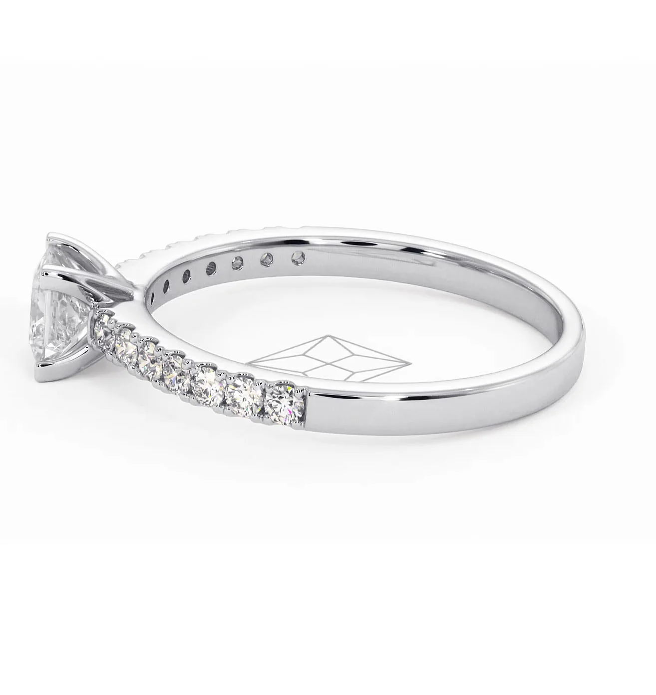 Katerina Lab Princess Diamond Engagement Ring 18KW Gold 0.85ct F/VS1 - Image 108
