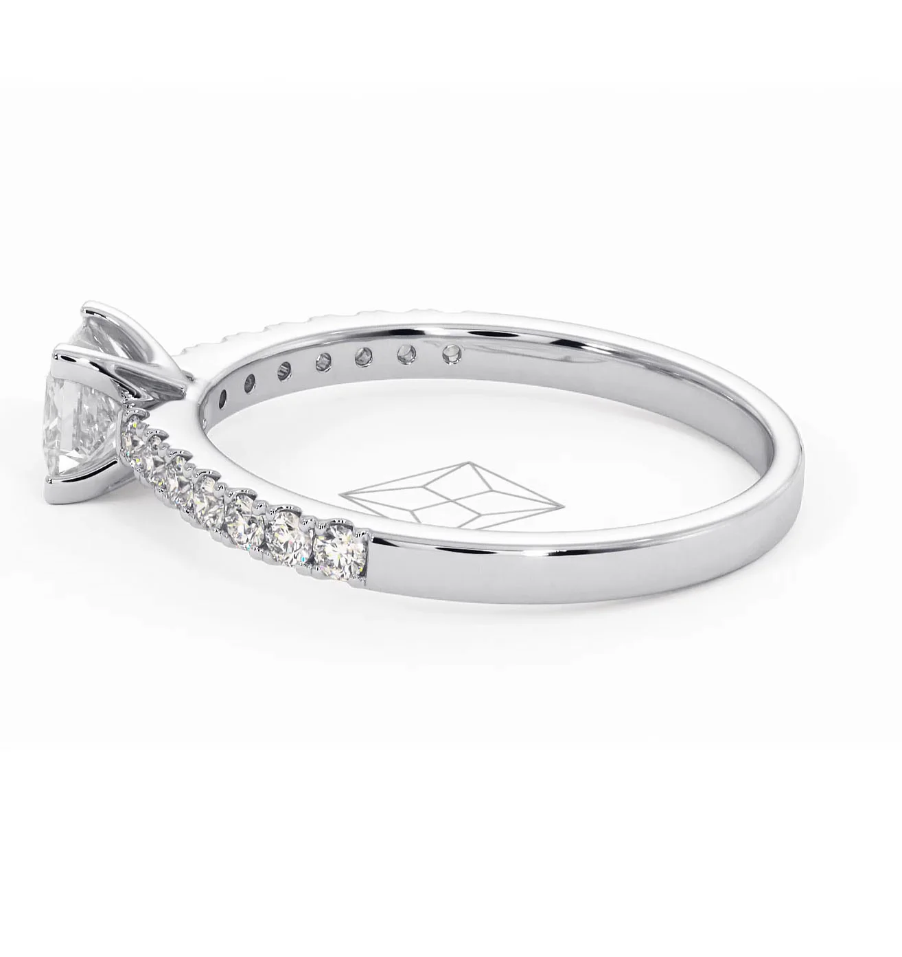 Katerina Lab Princess Diamond Engagement Ring 18KW Gold 0.85ct F/VS1 - Image 110
