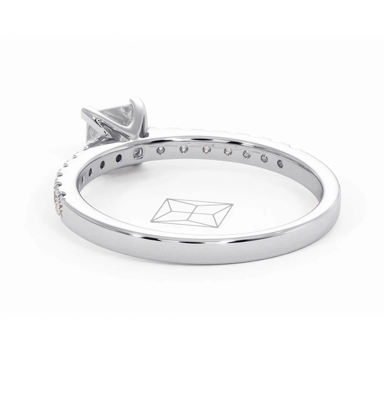 Katerina Lab Princess Diamond Engagement Ring 18KW Gold 0.85ct F/VS1 - Image 121