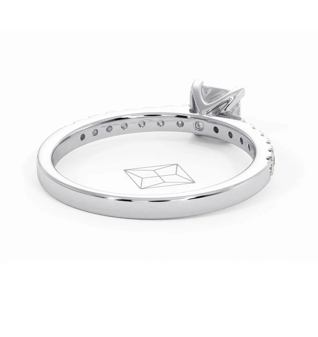 Katerina Lab Princess Diamond Engagement Ring 18KW Gold 0.85ct F/VS1 - Image 134