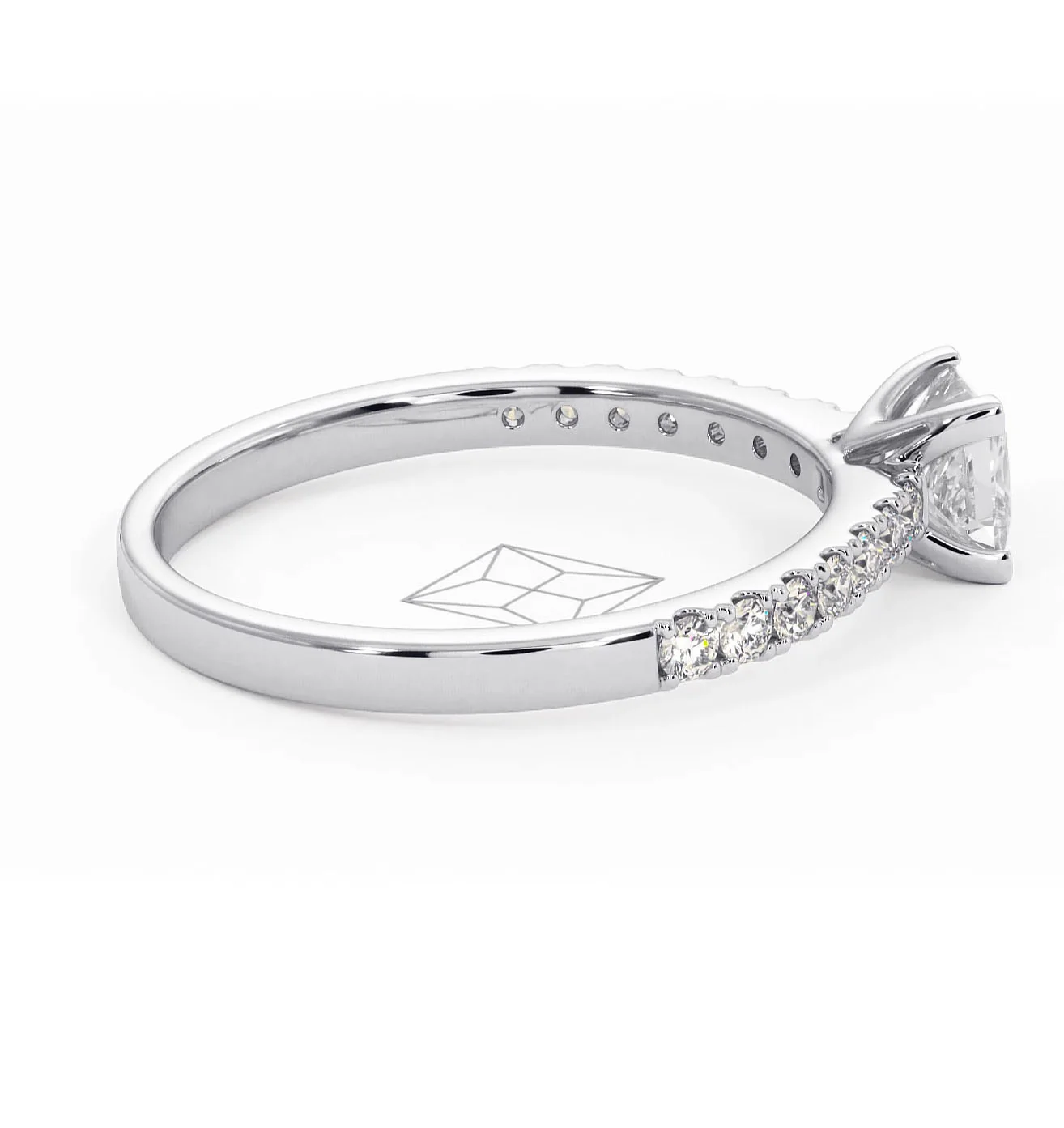 Katerina Lab Princess Diamond Engagement Ring 18KW Gold 0.85ct F/VS1 - Image 145