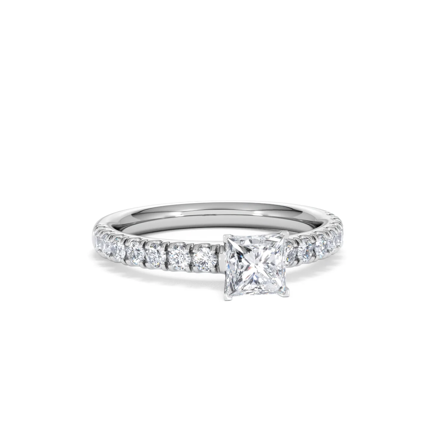 Katerina Lab Princess Diamond Engagement Ring 18KW Gold 0.85ct F/VS1 - Image 15