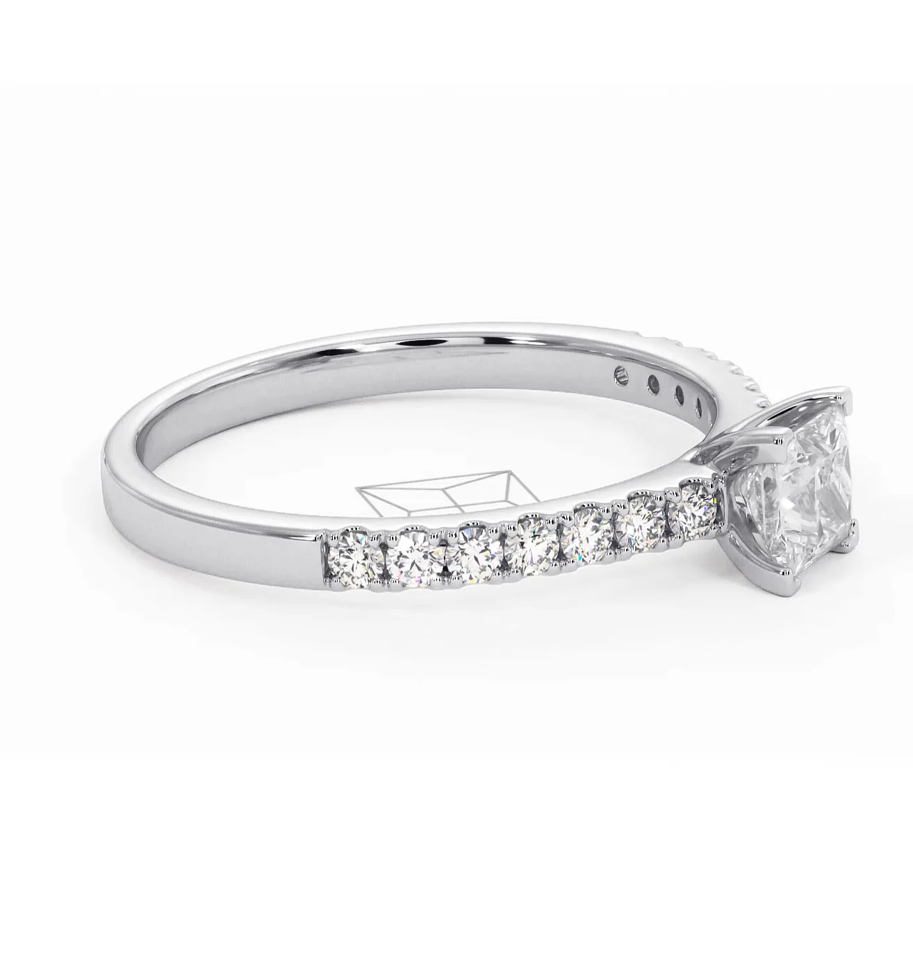 Katerina Lab Princess Diamond Engagement Ring 18KW Gold 0.85ct F/VS1 - Image 154