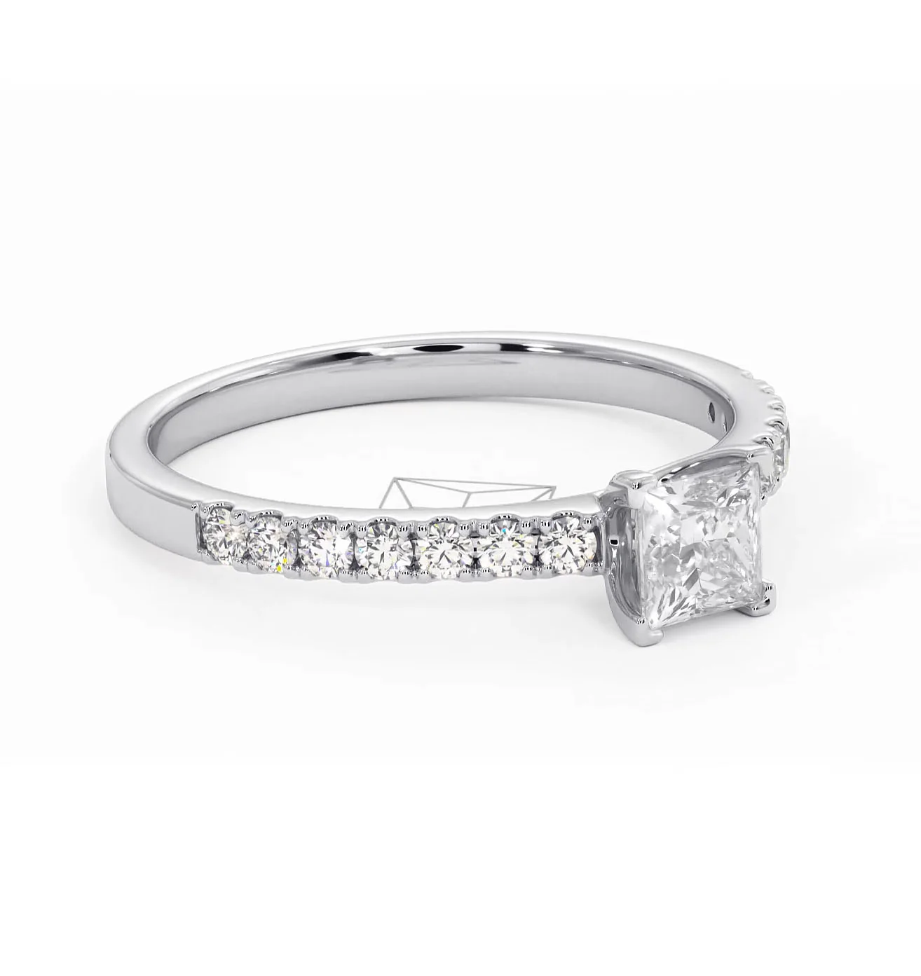 Katerina Lab Princess Diamond Engagement Ring 18KW Gold 0.85ct F/VS1 - Image 160