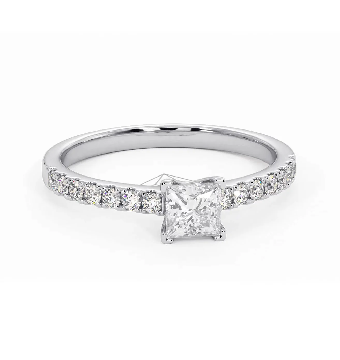 Katerina Lab Princess Diamond Engagement Ring 18KW Gold 0.85ct F/VS1 - Image 166