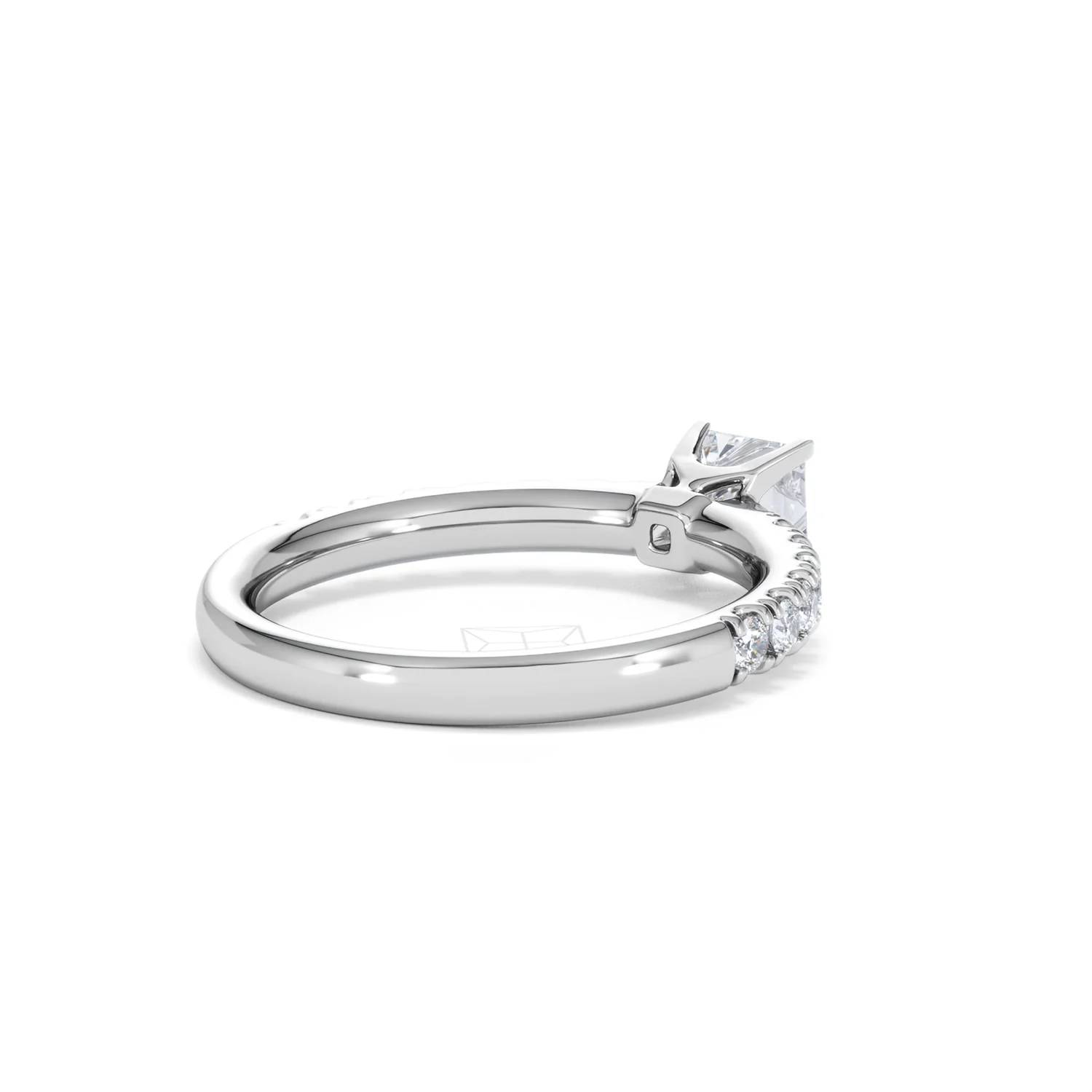 Katerina Lab Princess Diamond Engagement Ring 18KW Gold 0.85ct F/VS1 - Image 43