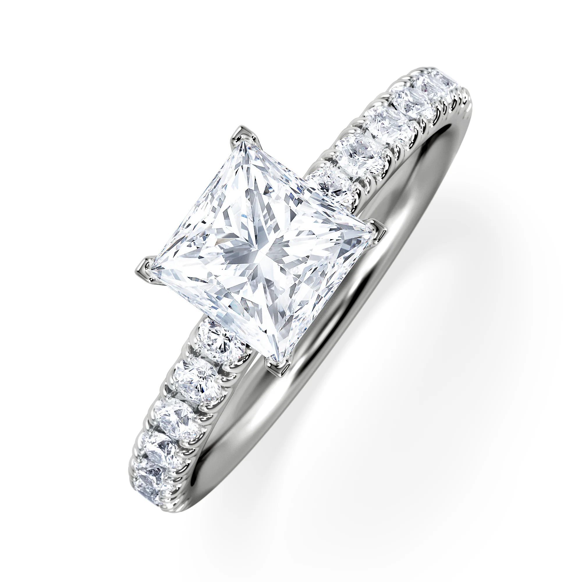 Katerina Lab Princess Diamond Engagement Ring 18KW Gold 1.55ct F/VS1