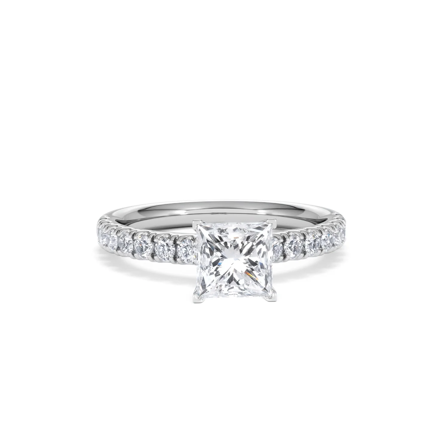 Katerina Lab Princess Diamond Engagement Ring 18KW Gold 1.55ct F/VS1 - Image 9