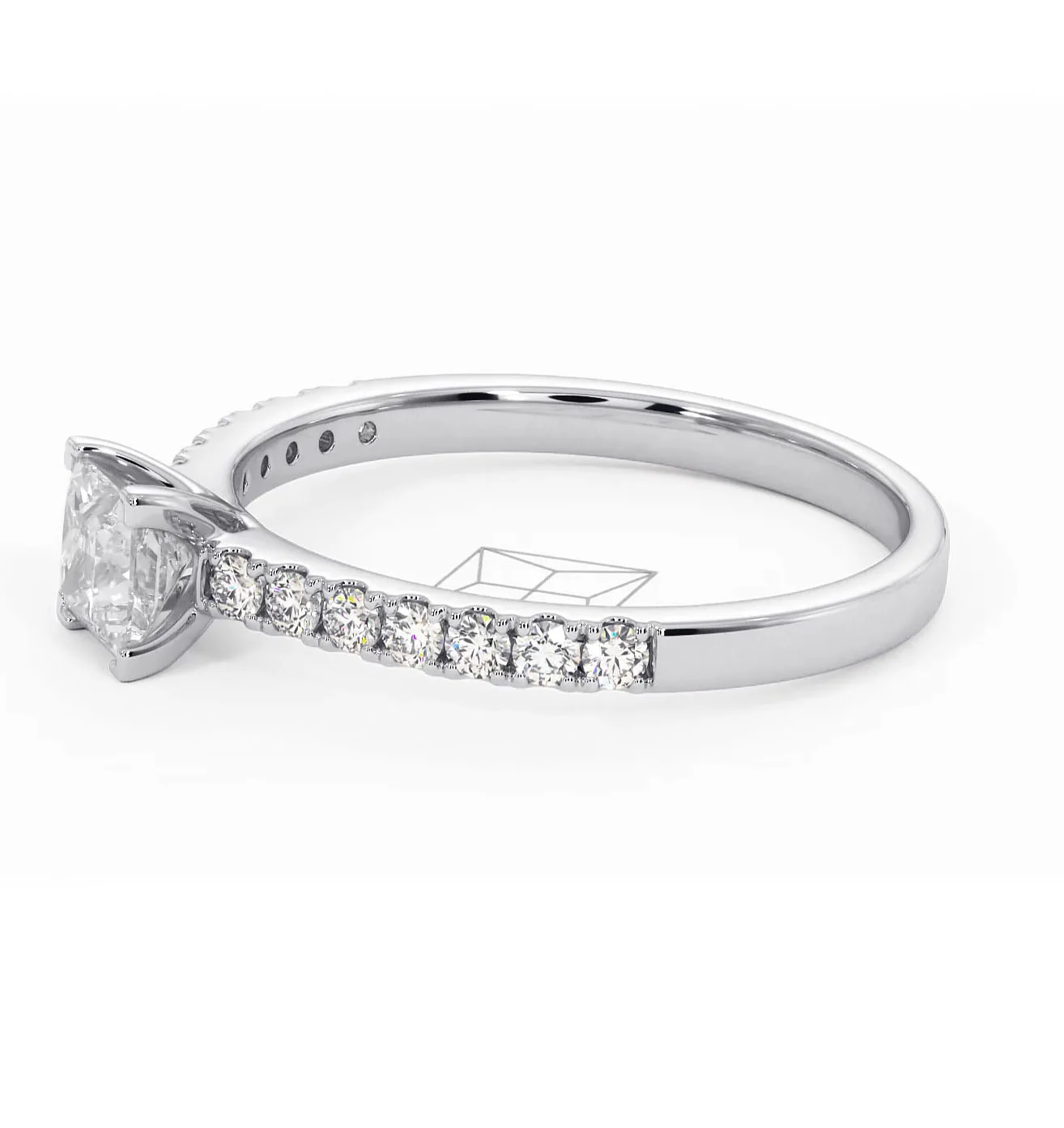 Katerina Lab Princess Diamond Engagement Ring Platinum 0.85ct F/VS1 - Image 103