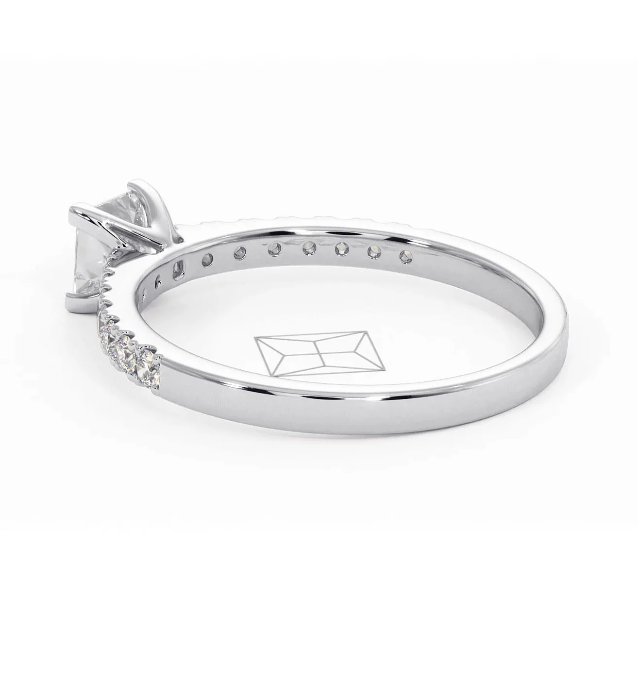Katerina Lab Princess Diamond Engagement Ring Platinum 0.85ct F/VS1 - Image 116