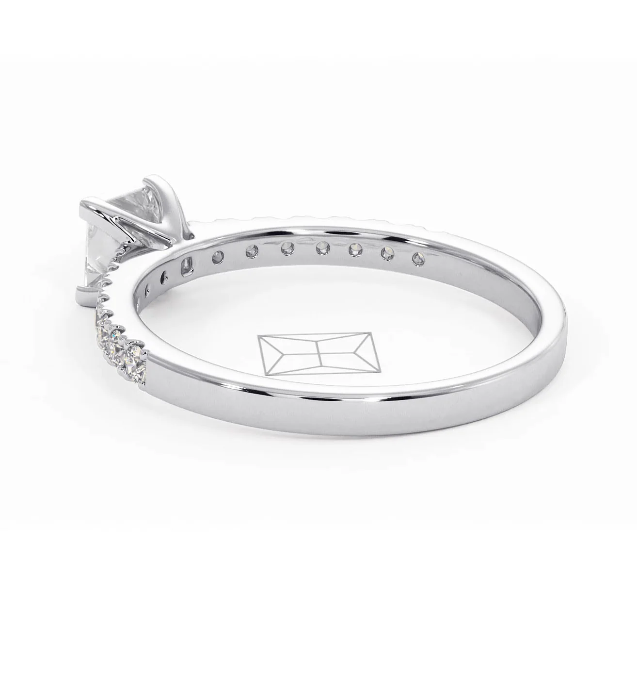 Katerina Lab Princess Diamond Engagement Ring Platinum 0.85ct F/VS1 - Image 117