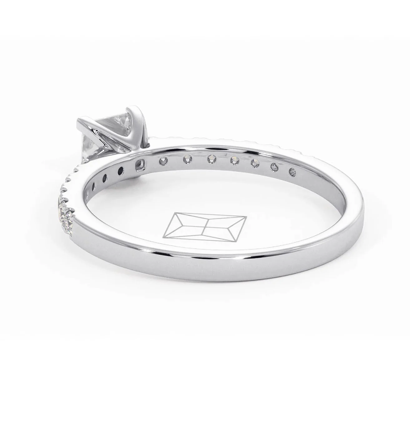 Katerina Lab Princess Diamond Engagement Ring Platinum 0.85ct F/VS1 - Image 120