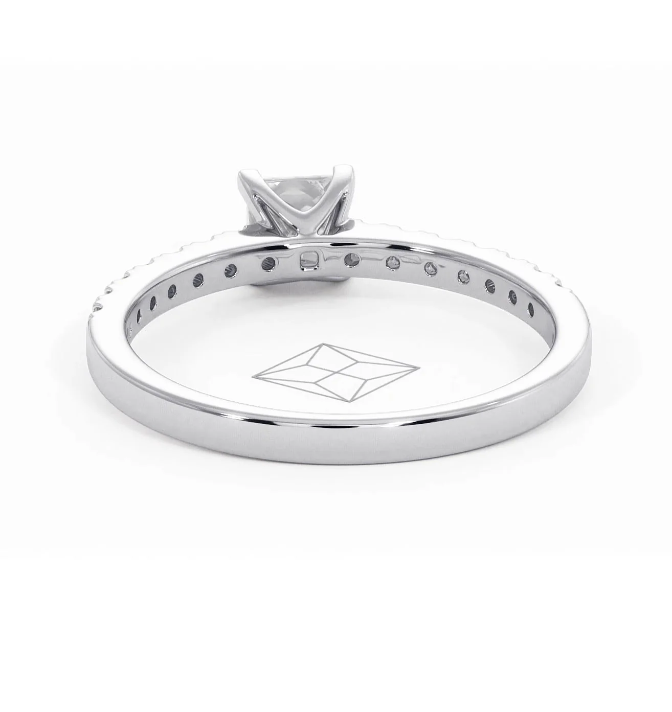 Katerina Lab Princess Diamond Engagement Ring Platinum 0.85ct F/VS1 - Image 126
