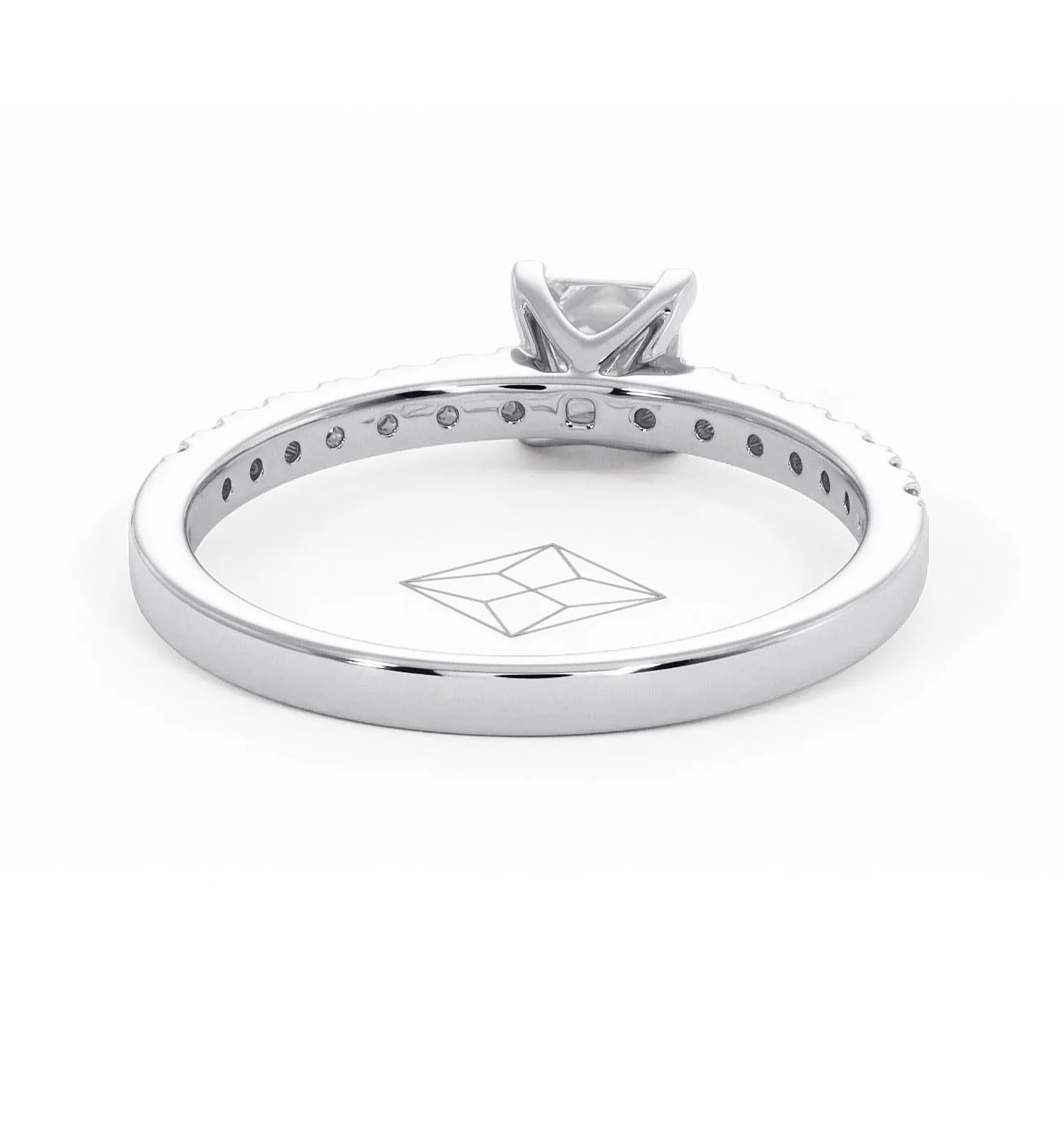 Katerina Lab Princess Diamond Engagement Ring Platinum 0.85ct F/VS1 - Image 130