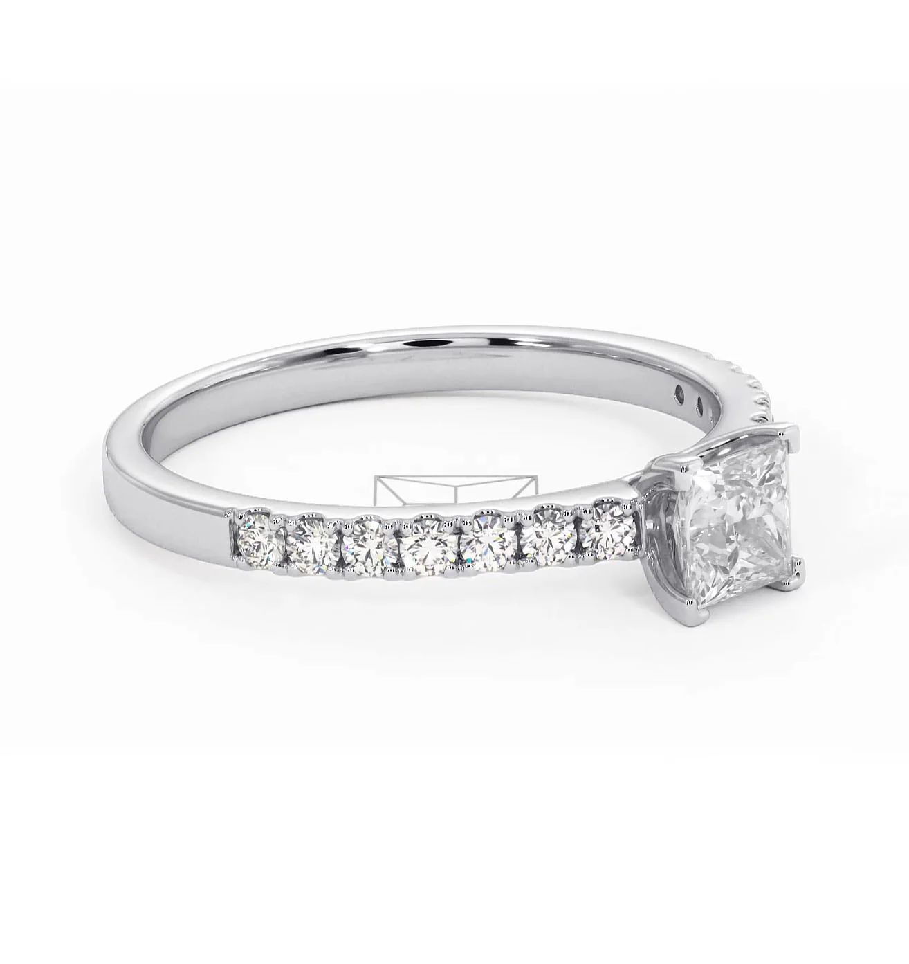 Katerina Lab Princess Diamond Engagement Ring Platinum 0.85ct F/VS1 - Image 158