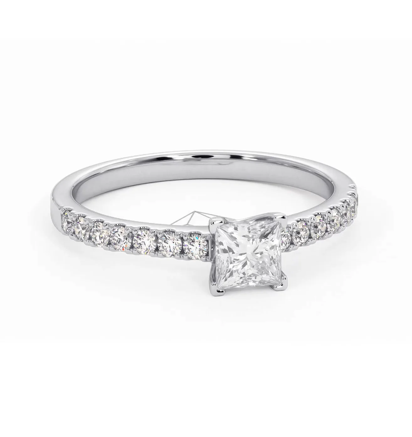 Katerina Lab Princess Diamond Engagement Ring Platinum 0.85ct F/VS1 - Image 165