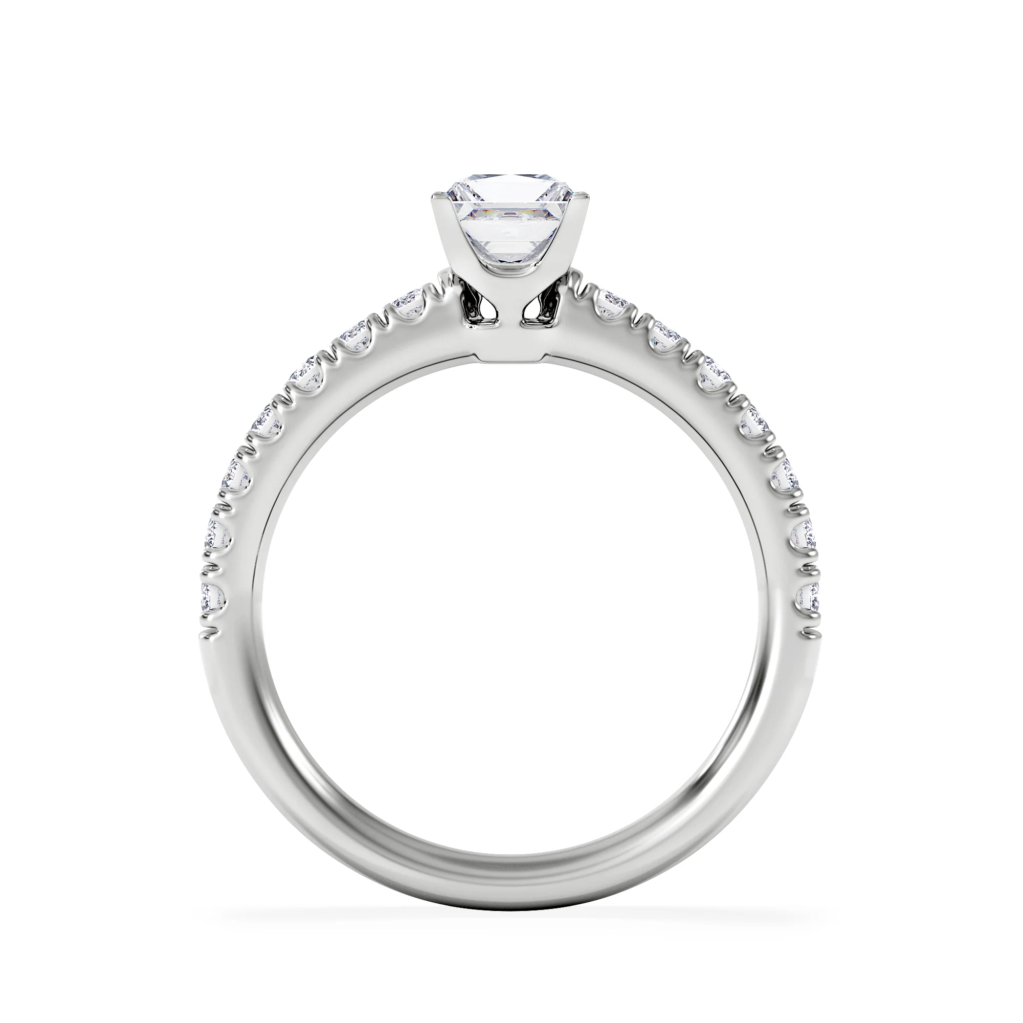 Katerina Lab Princess Diamond Engagement Ring Platinum 0.85ct F/VS1 - Image 3