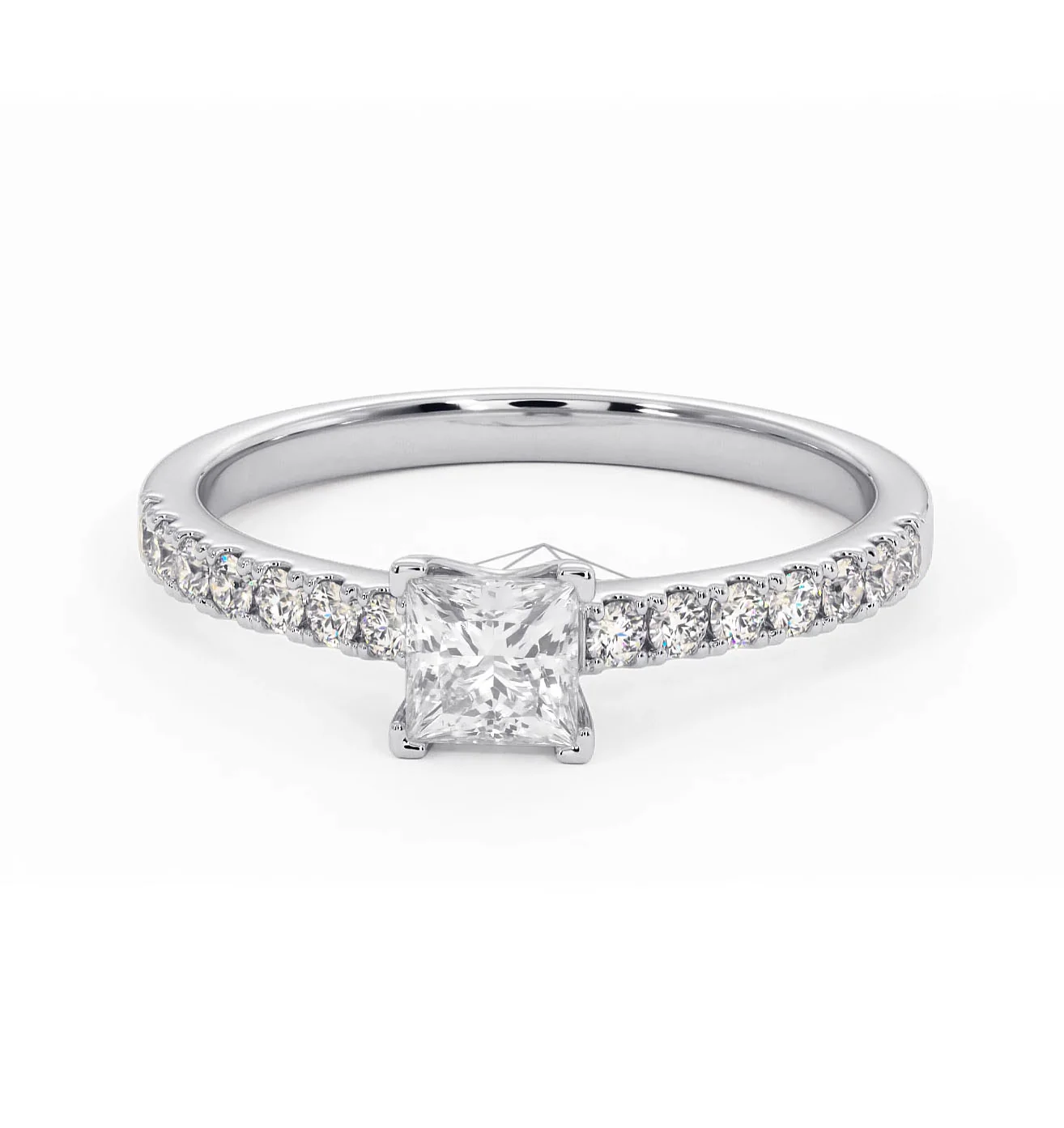 Katerina Lab Princess Diamond Engagement Ring Platinum 0.85ct F/VS1 - Image 9