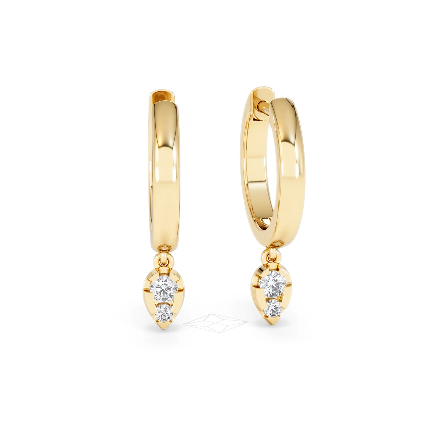 Lab Diamond 0.15ct Marquise Drop Huggies in 18K Gold Vermeil - Image 11