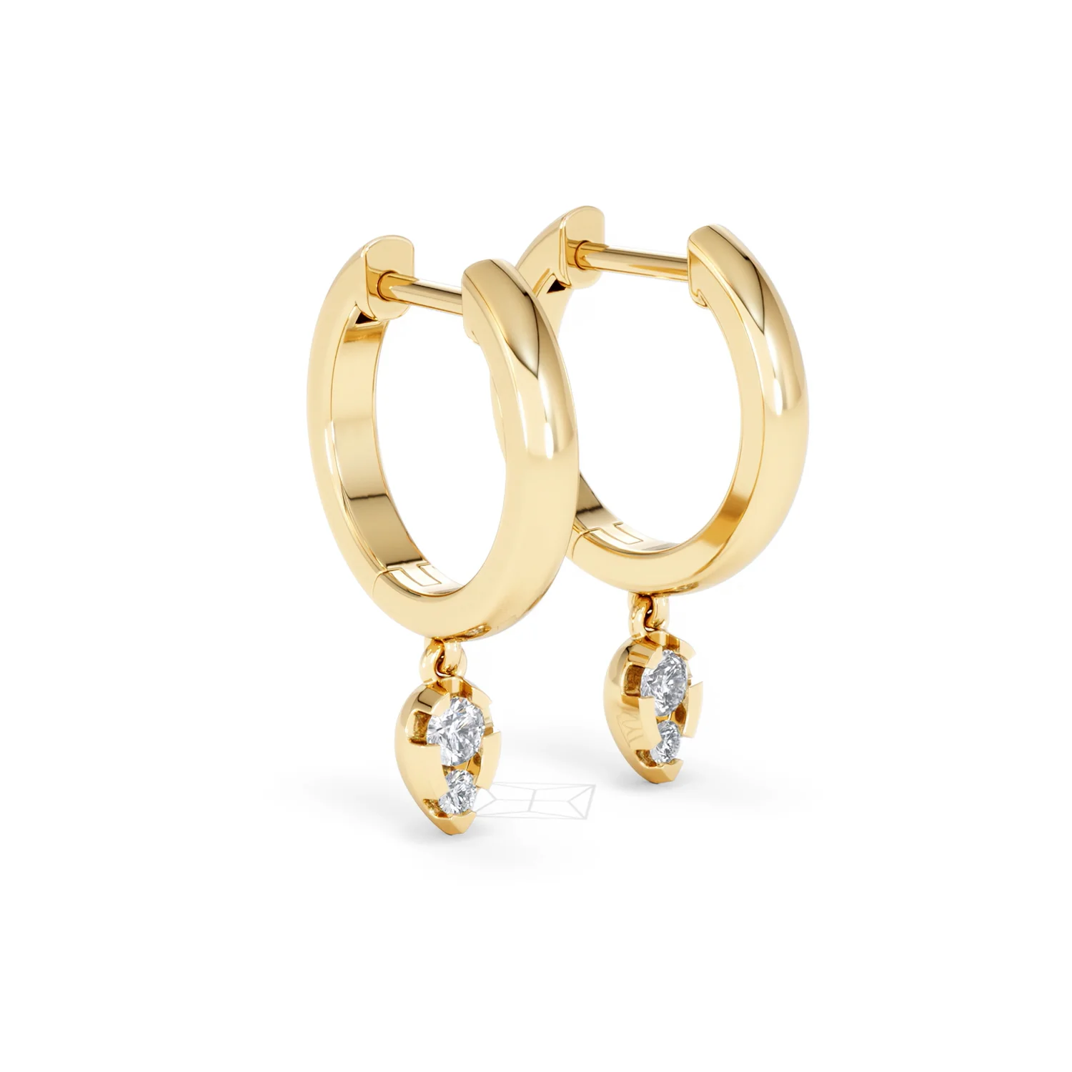 Lab Diamond 0.15ct Marquise Drop Huggies in 18K Gold Vermeil - Image 18