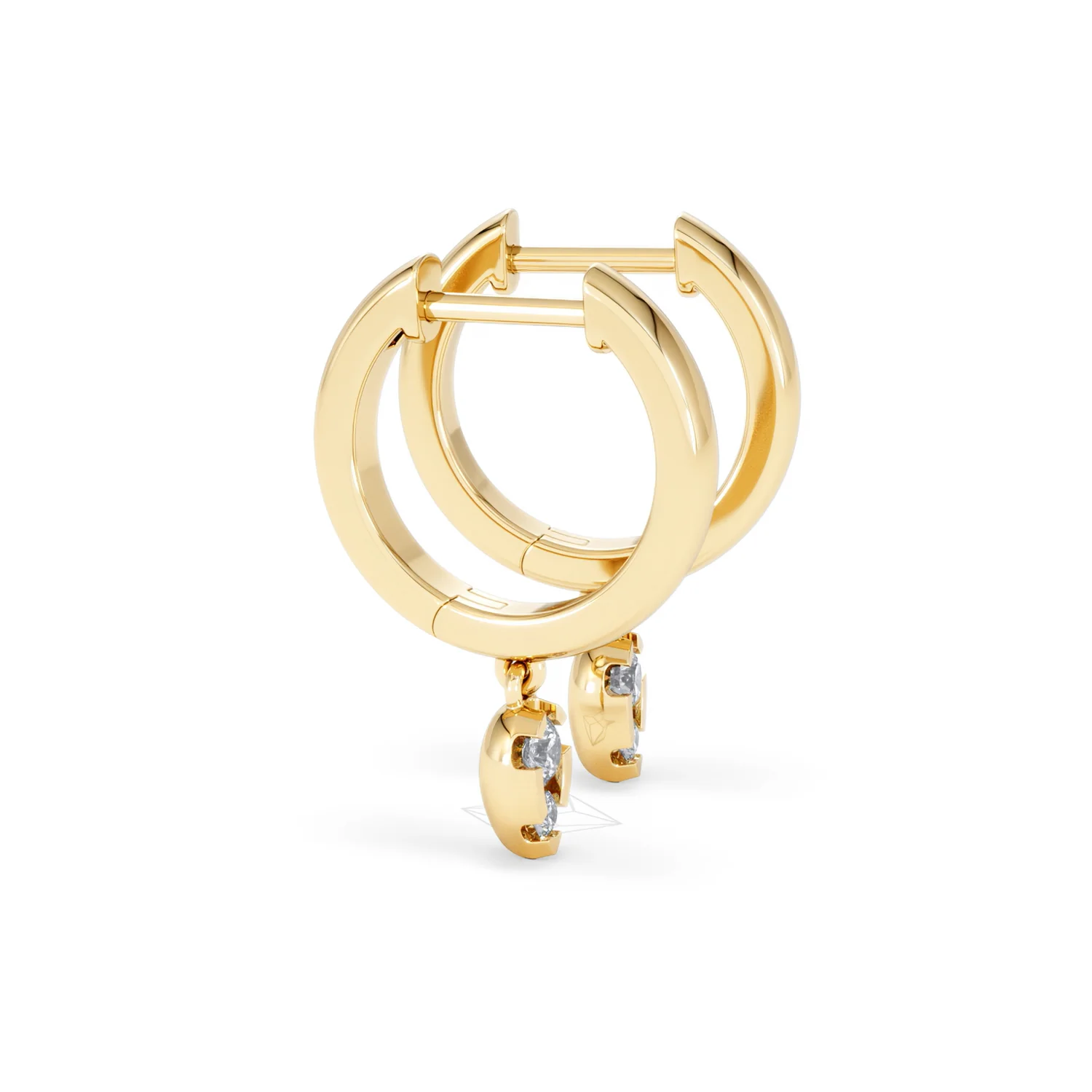 Lab Diamond 0.15ct Marquise Drop Huggies in 18K Gold Vermeil - Image 25