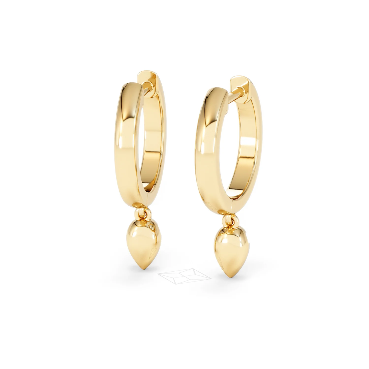 Lab Diamond 0.15ct Marquise Drop Huggies in 18K Gold Vermeil - Image 45