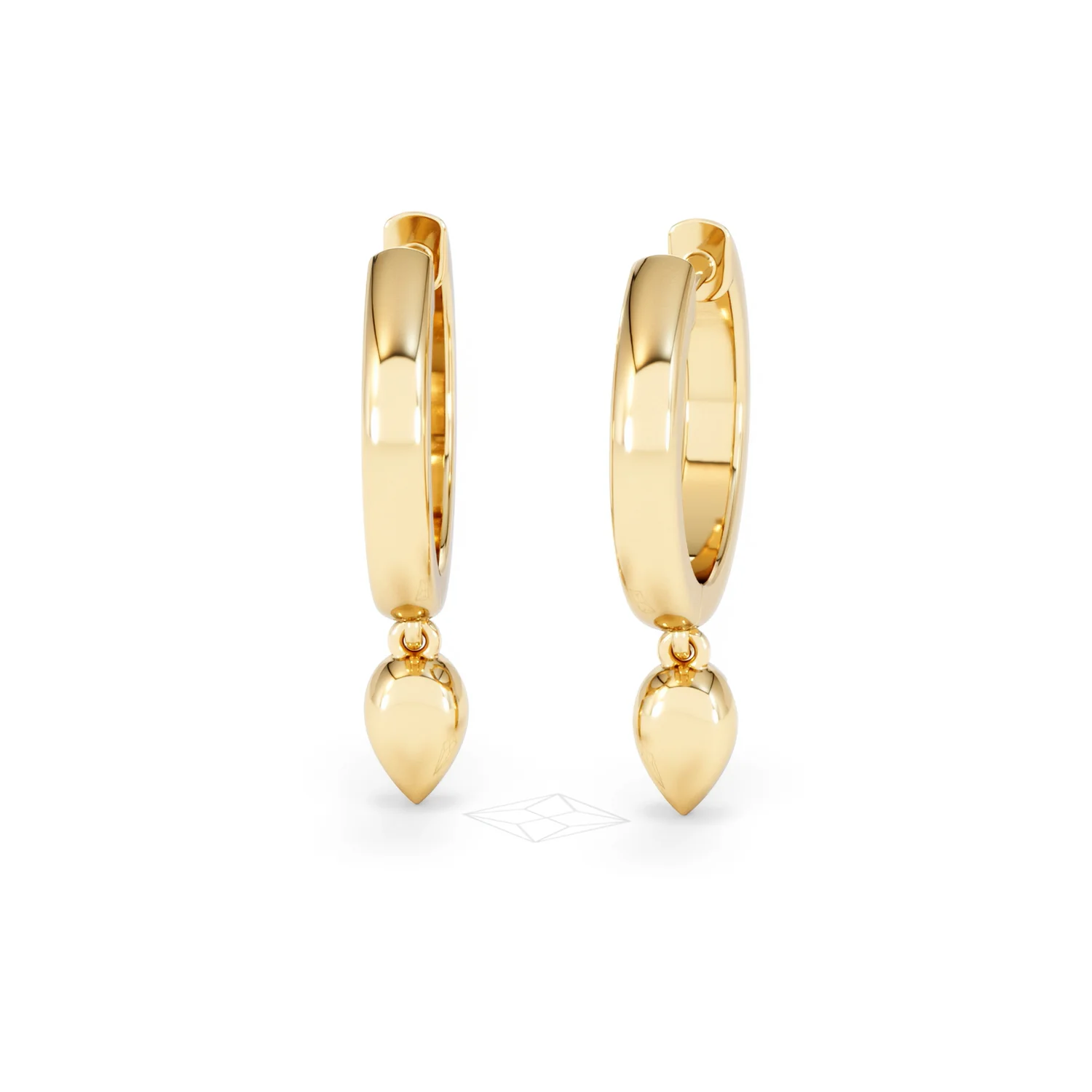 Lab Diamond 0.15ct Marquise Drop Huggies in 18K Gold Vermeil - Image 47