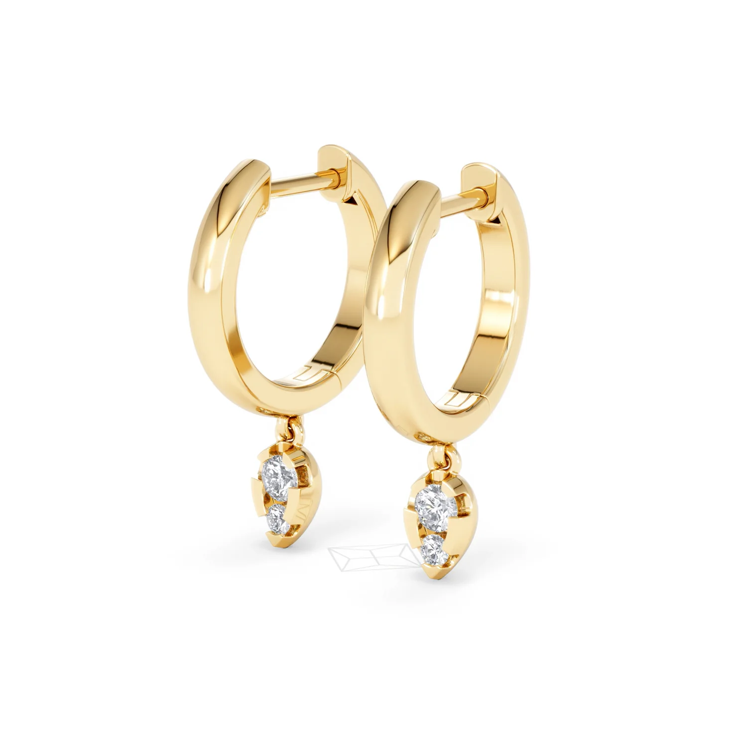 Lab Diamond 0.15ct Marquise Drop Huggies in 18K Gold Vermeil - Image 81