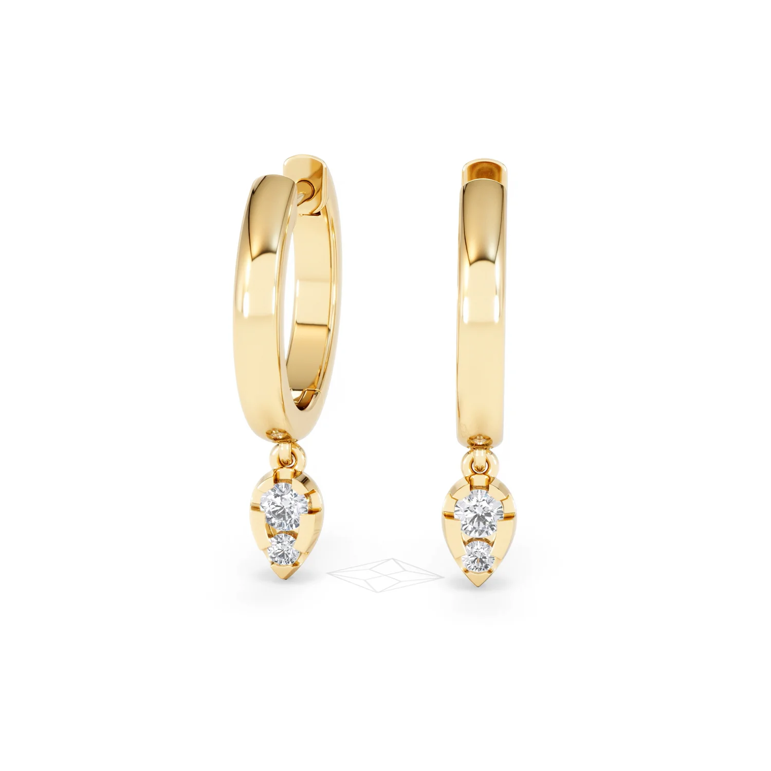 Lab Diamond 0.15ct Marquise Drop Huggies in 18K Gold Vermeil - Image 87