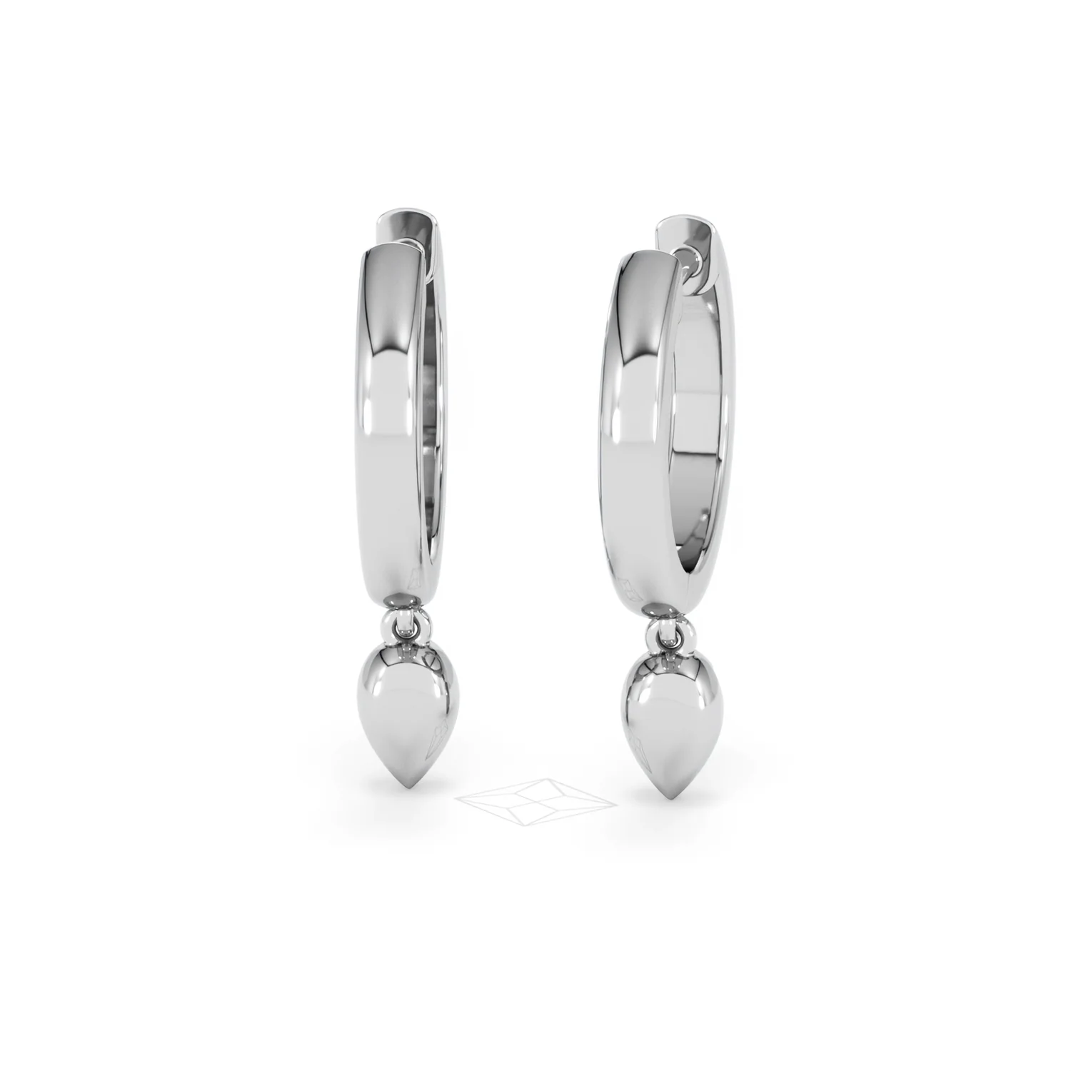Lab Diamond 0.15ct Marquise Drop Huggies in 925 Silver - Image 46