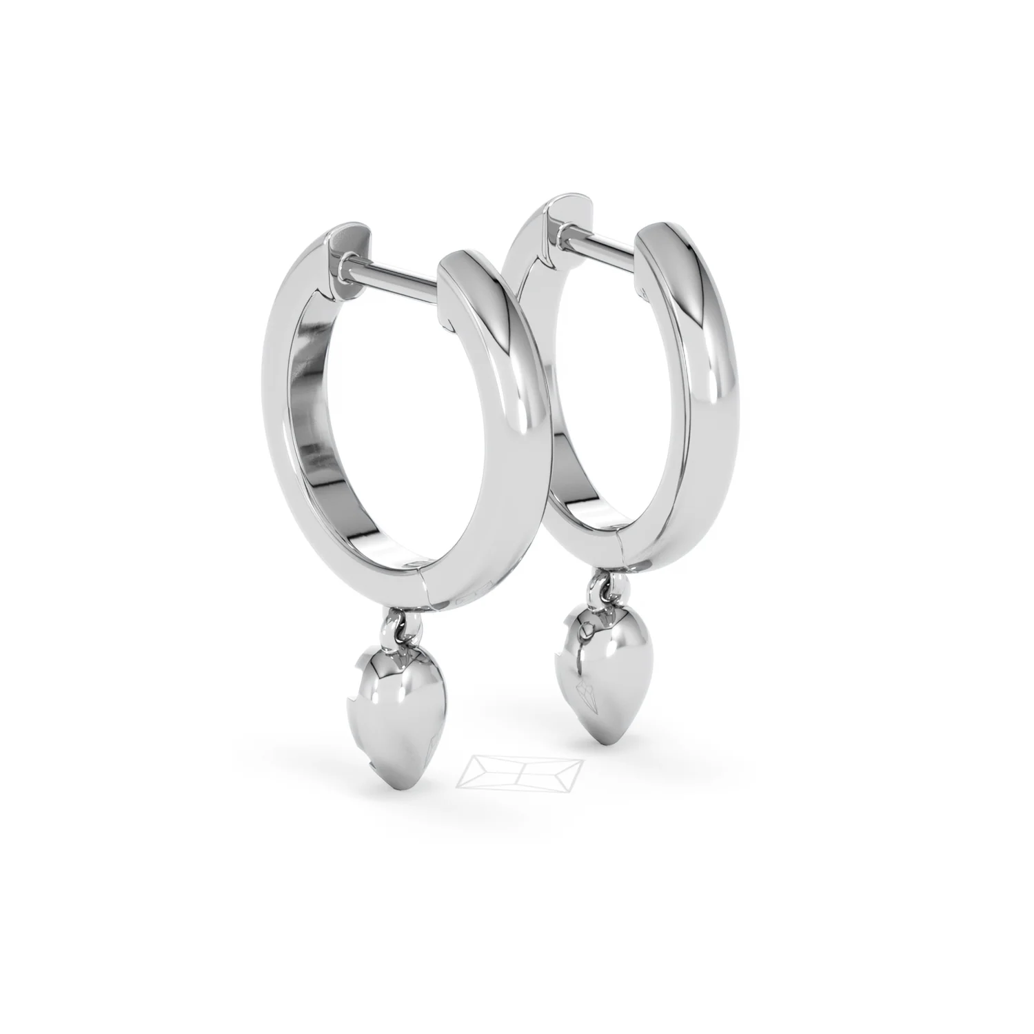 Lab Diamond 0.15ct Marquise Drop Huggies in 925 Silver - Image 56